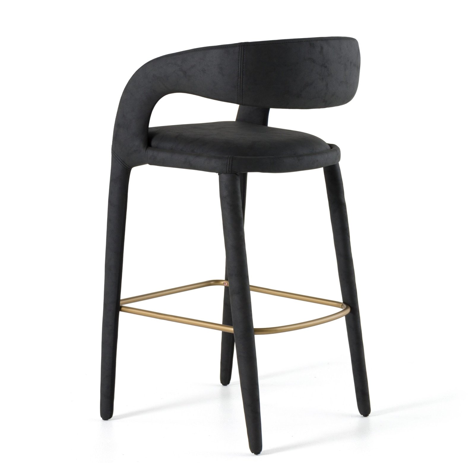 Modrest Faerron - Modern Black Leatherette Bar Chair - Image 5