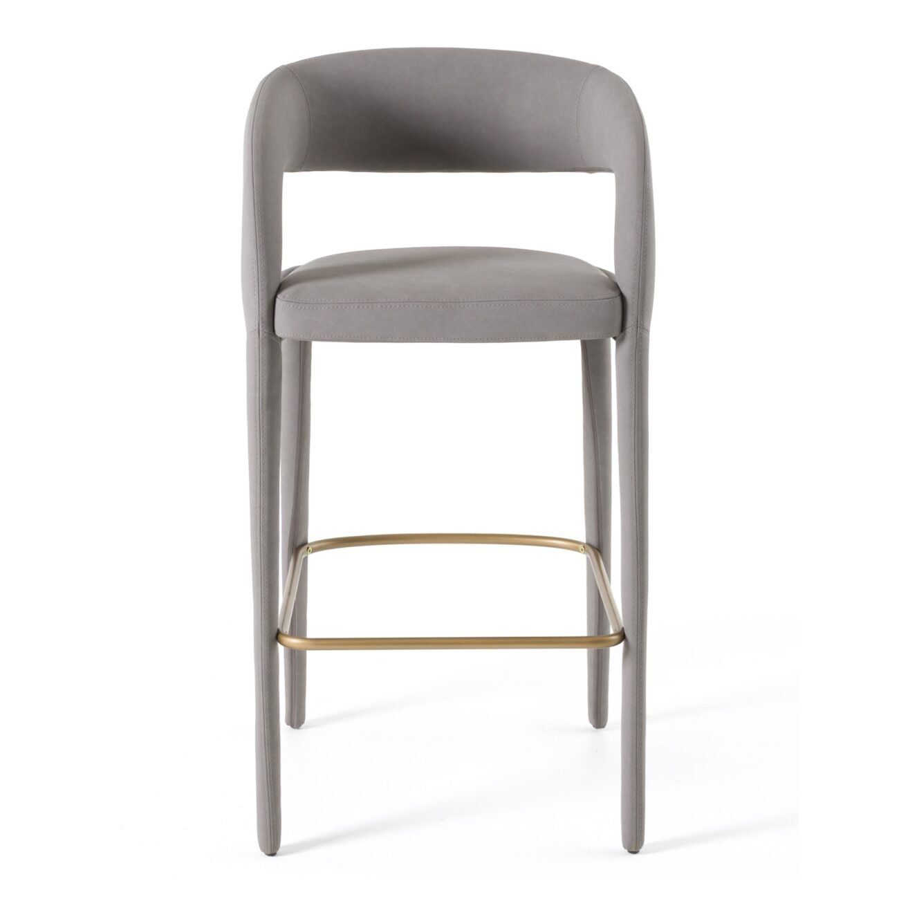 Modrest Faerron - Modern Grey Leatherette Bar Chair - Image 2