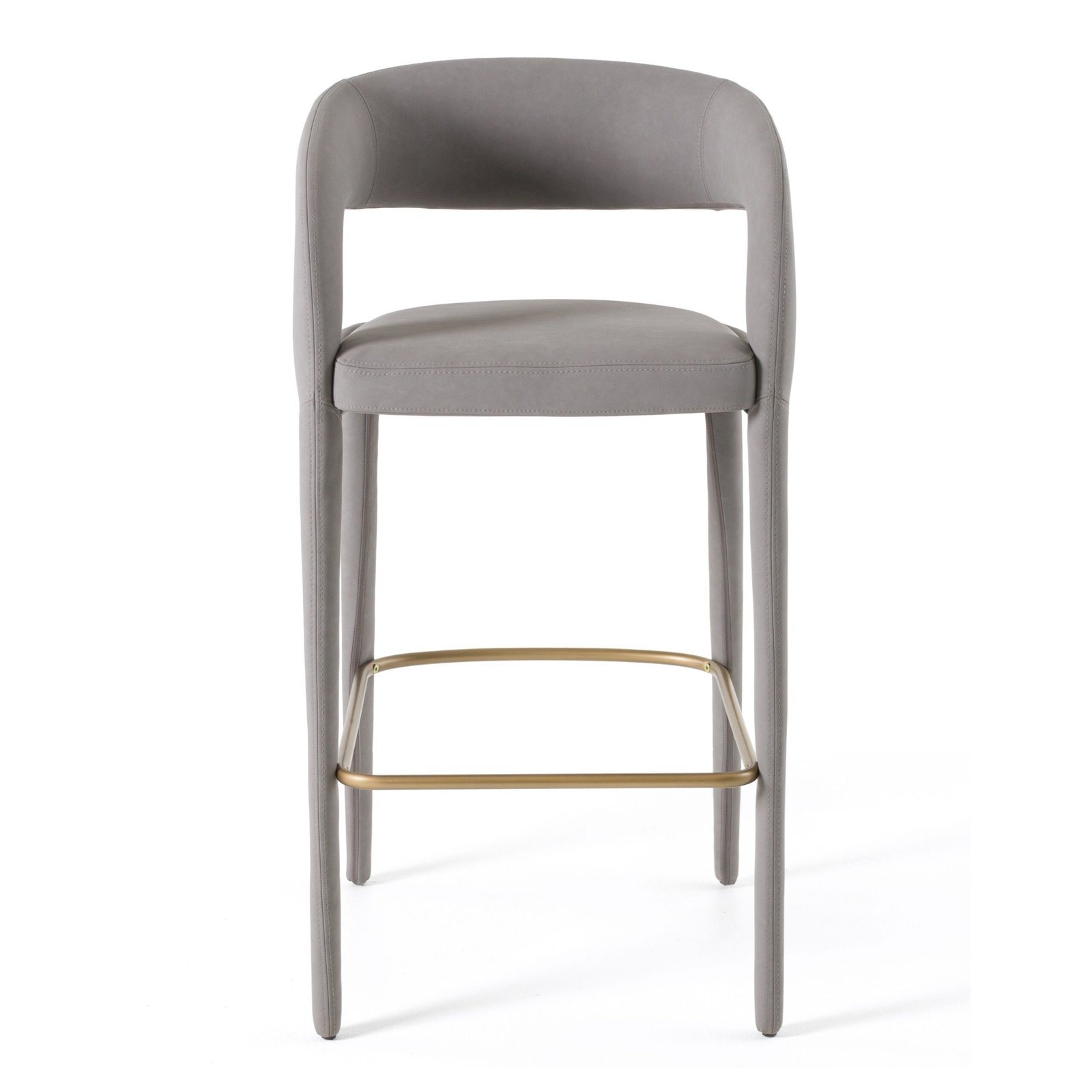 Modrest Faerron - Modern Grey Leatherette Bar Chair - Image 2