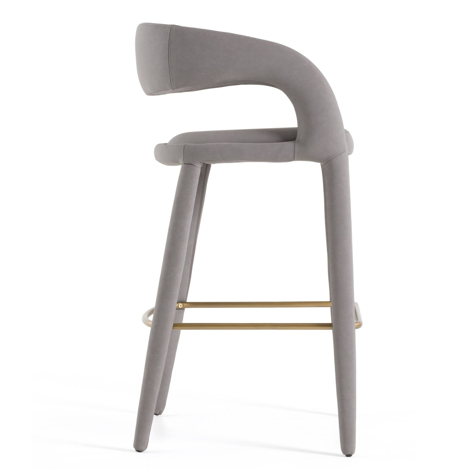 Modrest Faerron - Modern Grey Leatherette Bar Chair - Image 3