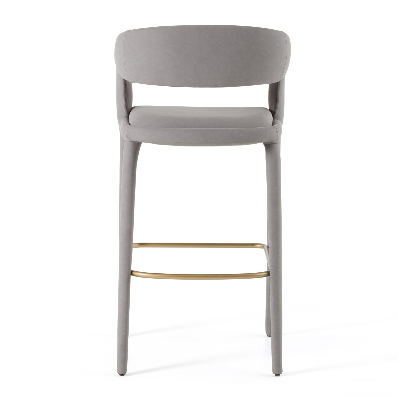 Modrest Faerron - Modern Grey Leatherette Bar Chair - Image 4