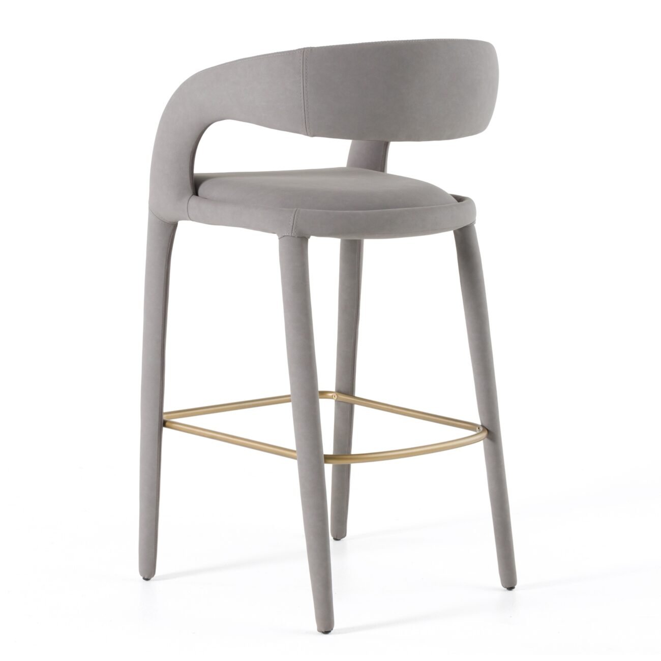 Modrest Faerron - Modern Grey Leatherette Bar Chair - Image 5