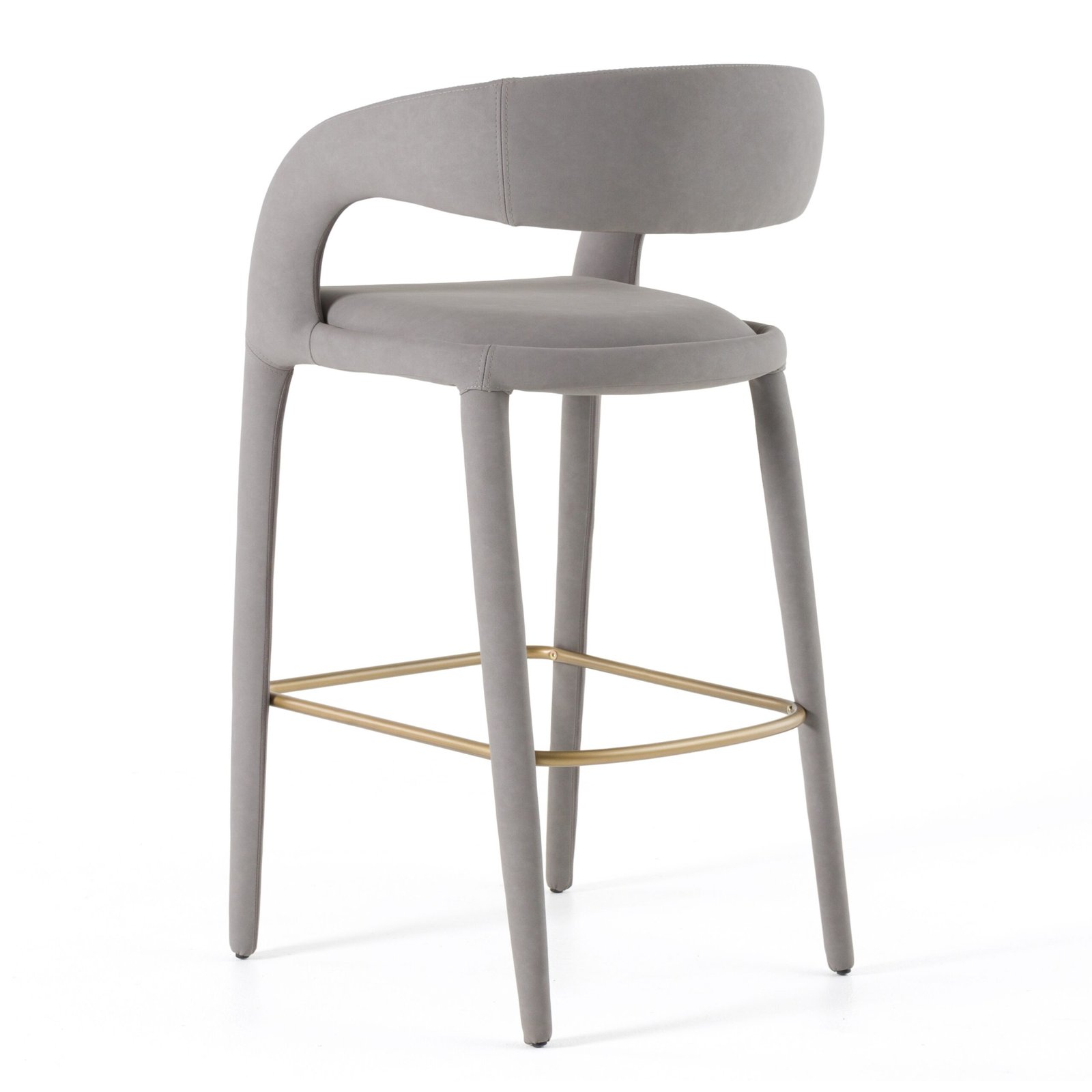 Modrest Faerron - Modern Grey Leatherette Bar Chair - Image 5