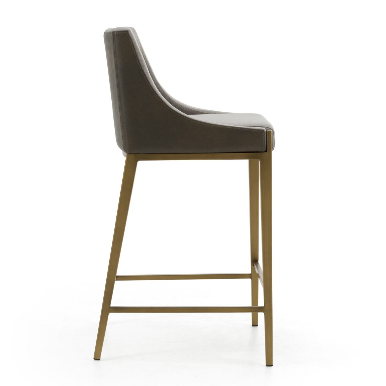 Modrest Fairview - Contemporary Grey + Brass Counter Stool - Image 3