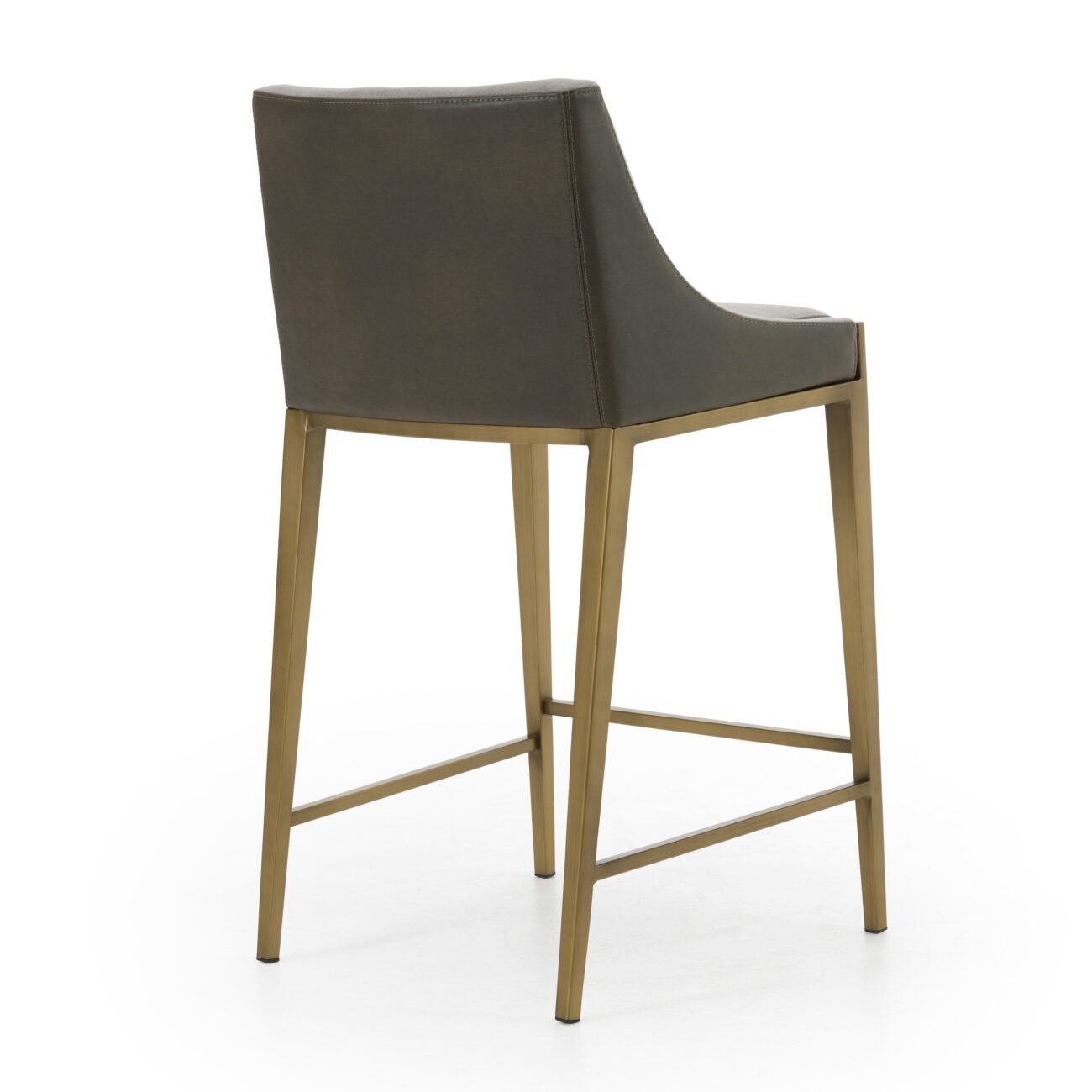 Modrest Fairview - Contemporary Grey + Brass Counter Stool - Image 4