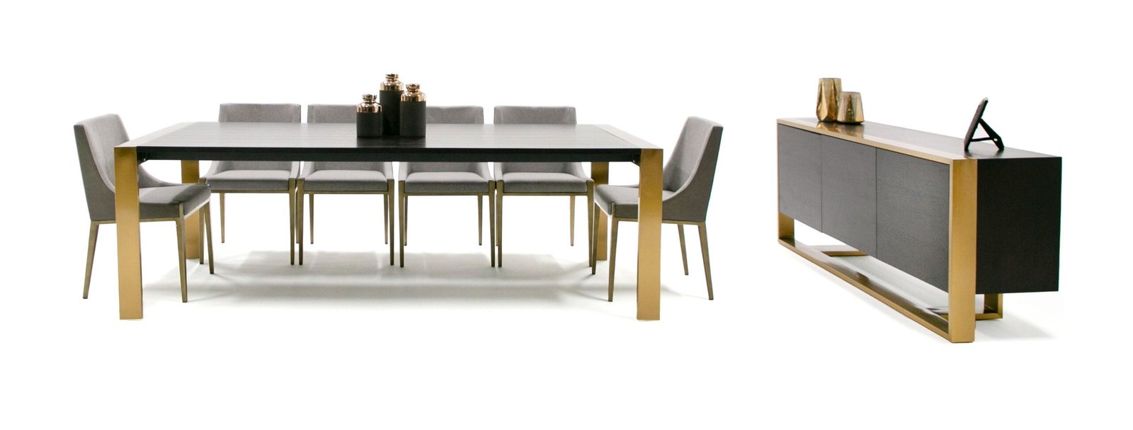 Modrest Fauna - Modern Wenge and Brass Dining Table - Image 3