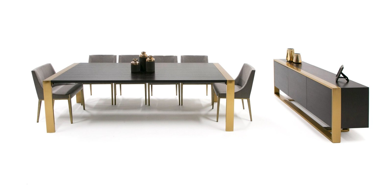 Modrest Fauna - Modern Wenge and Brass Dining Table - Image 4
