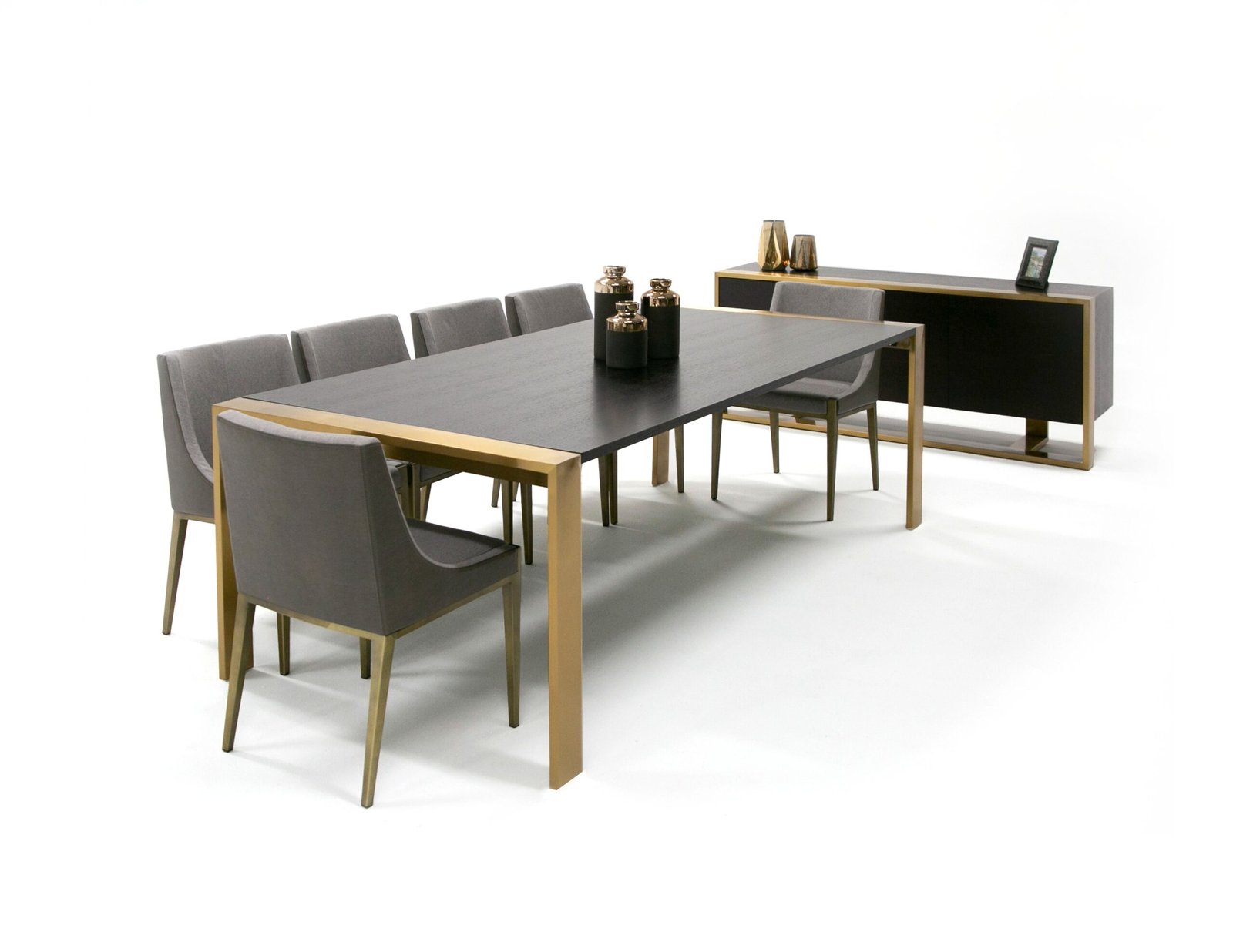 Modrest Fauna - Modern Wenge and Brass Dining Table - Image 5