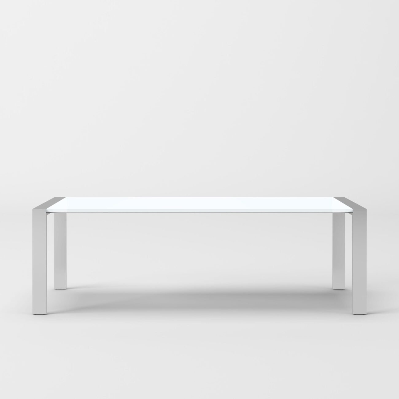 Modrest Fauna - Modern White High Gloss & Stainless Steel Chrome Dining Table - Image 2
