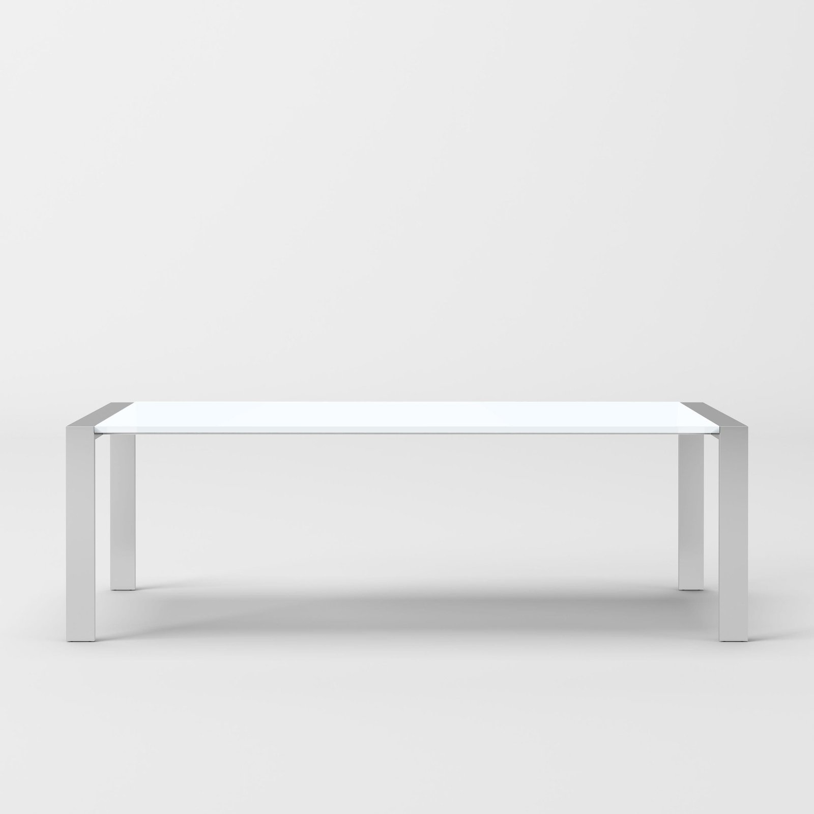 Modrest Fauna - Modern White High Gloss & Stainless Steel Chrome Dining Table - Image 2