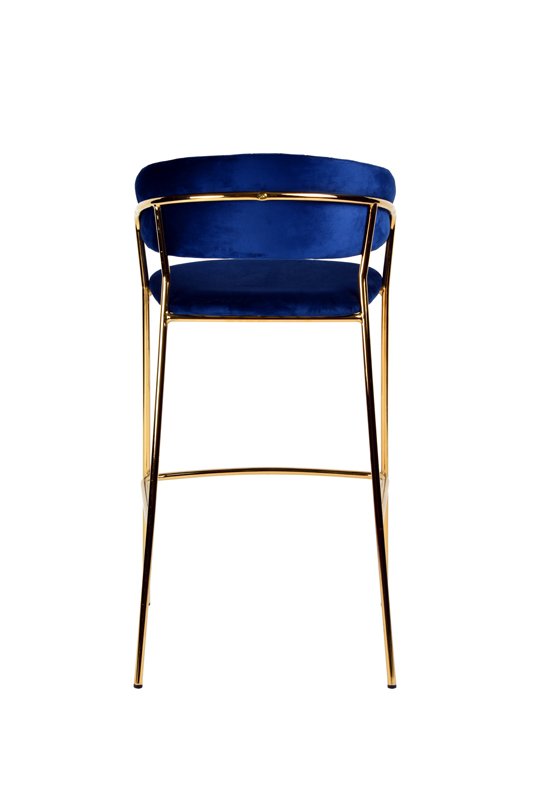 Modrest Brandy Modern Blue Fabric Bar Stool (Set of 2) - Image 3