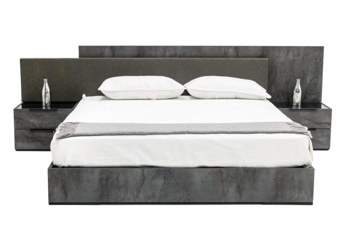 Nova Domus Ferrara - Modern Volcano Oxide Grey 4-Piece Bedroom Set - Image 2