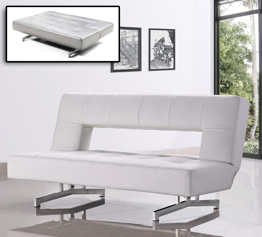 Wilshire Fold-Out Leatherette Sofa Bed - Image 2