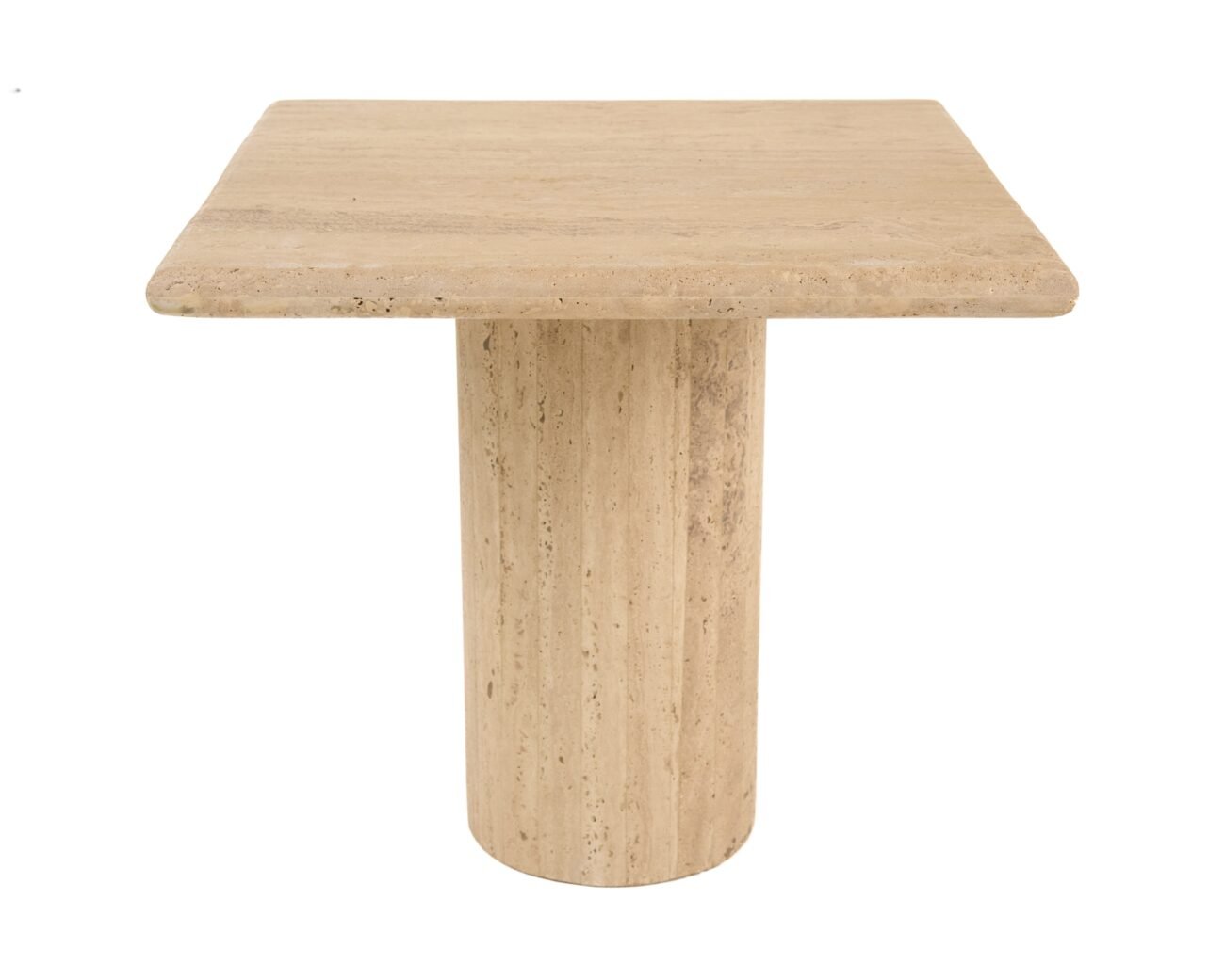 Modrest Fletcher - Modern Travertine Marble 18" Tall End Table - Image 2