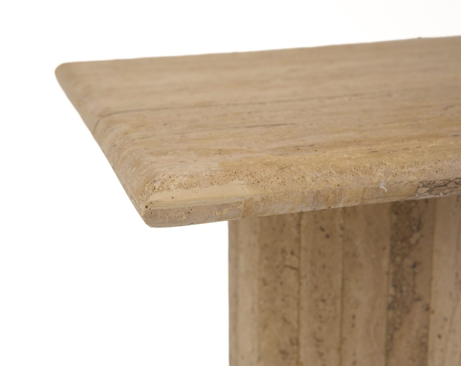 Modrest Fletcher - Modern Travertine Marble 15" Tall End Table - Image 2
