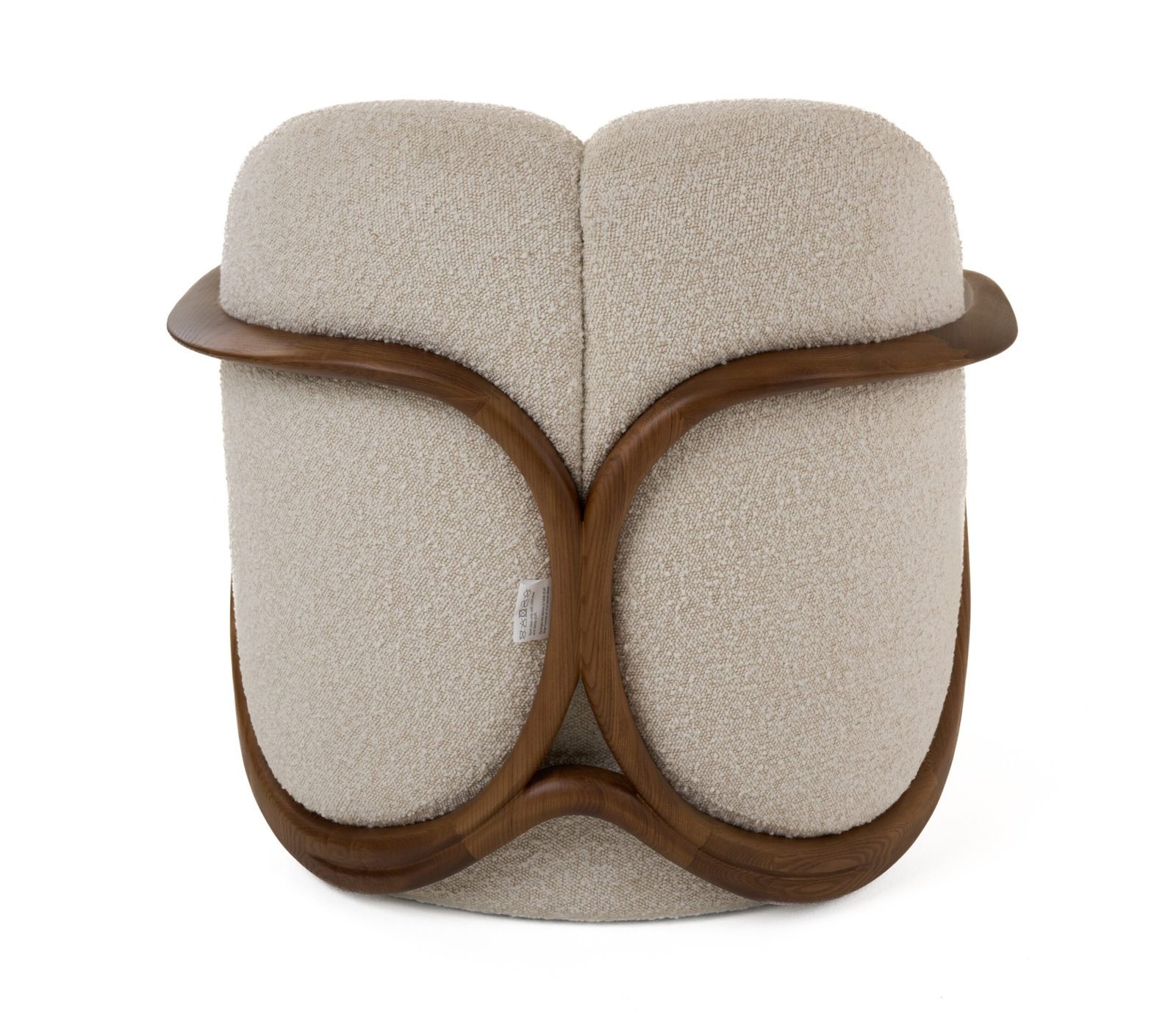 Modrest Fortuna - Mid-Century Modern Off-White Fabric + Walnut Accent Chair - Image 3