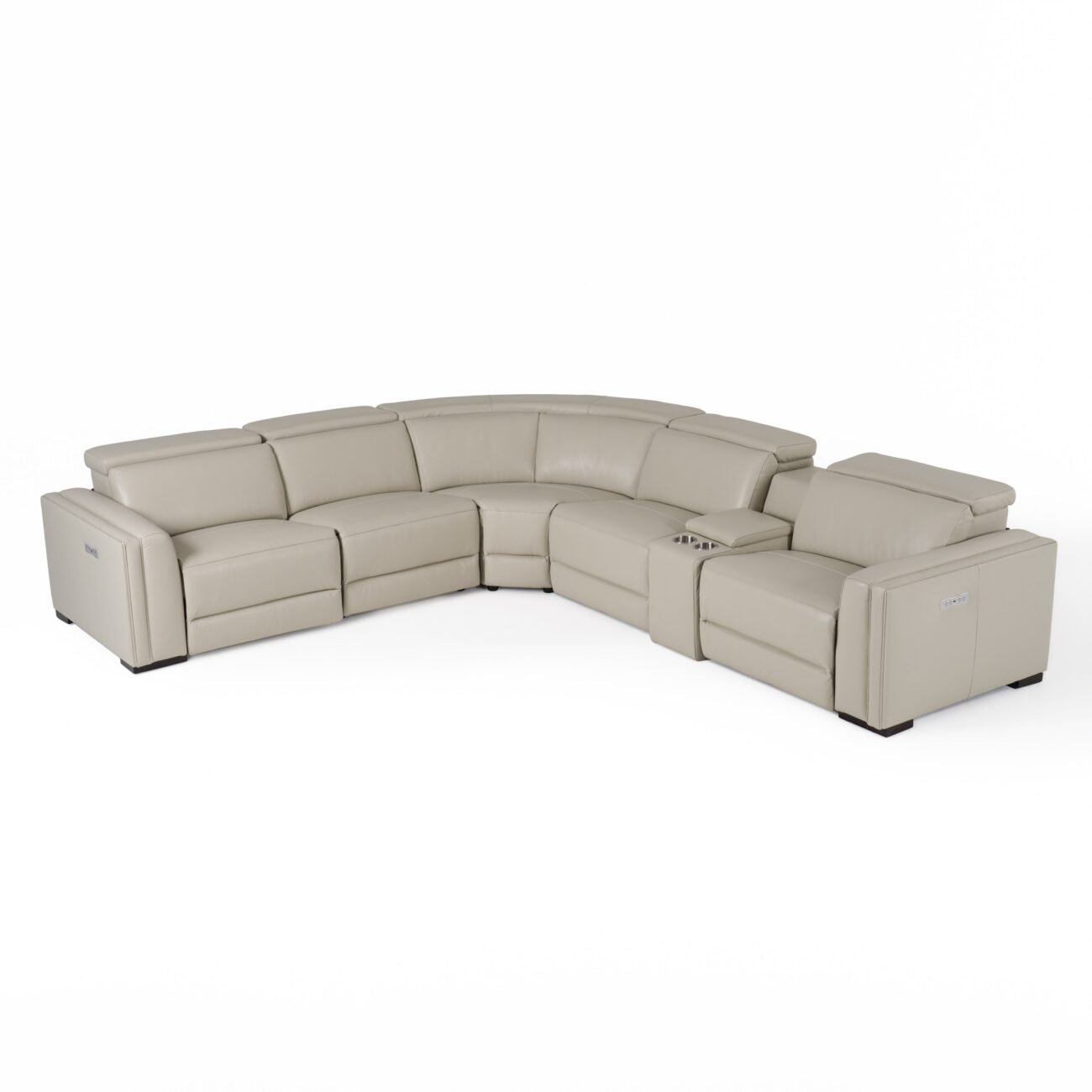 Divani Casa Frazier - Modern Light Grey Leather Console - Image 2