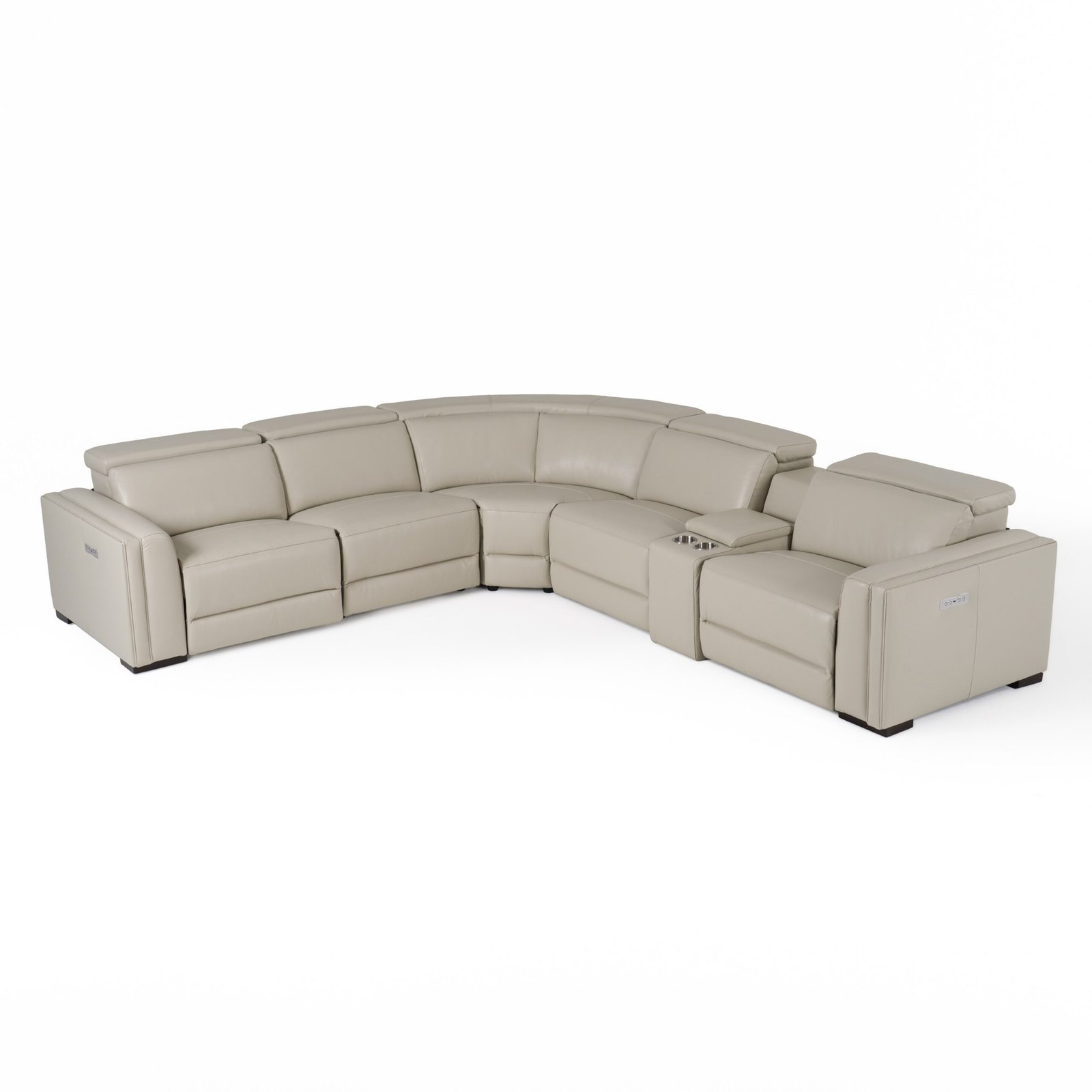 Divani Casa Frazier - Modern Light Grey Leather Console - Image 2