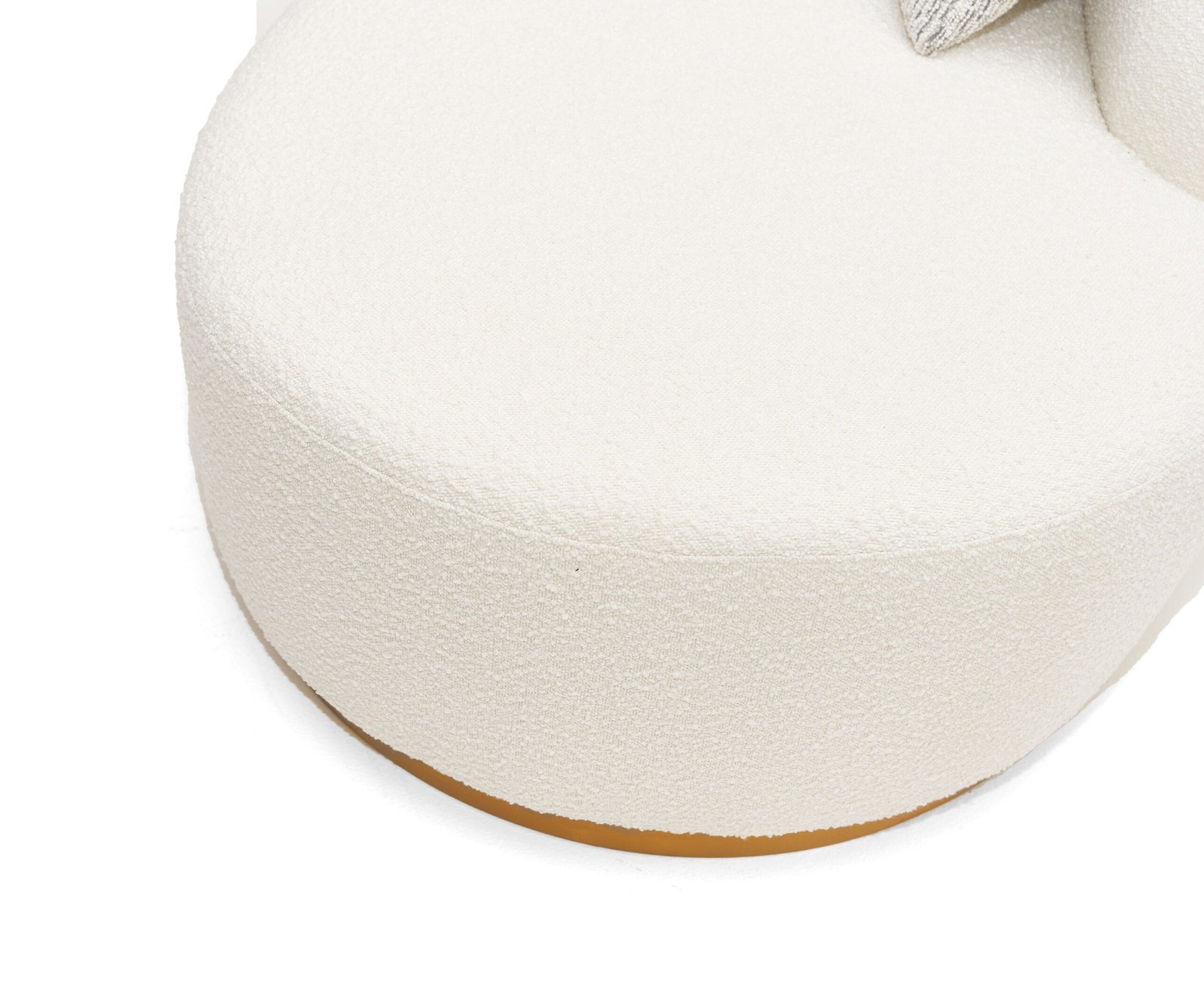 Divani Casa Frontier - Glam White Fabric Curved Sectional Sofa with Beige Pillows - Image 2