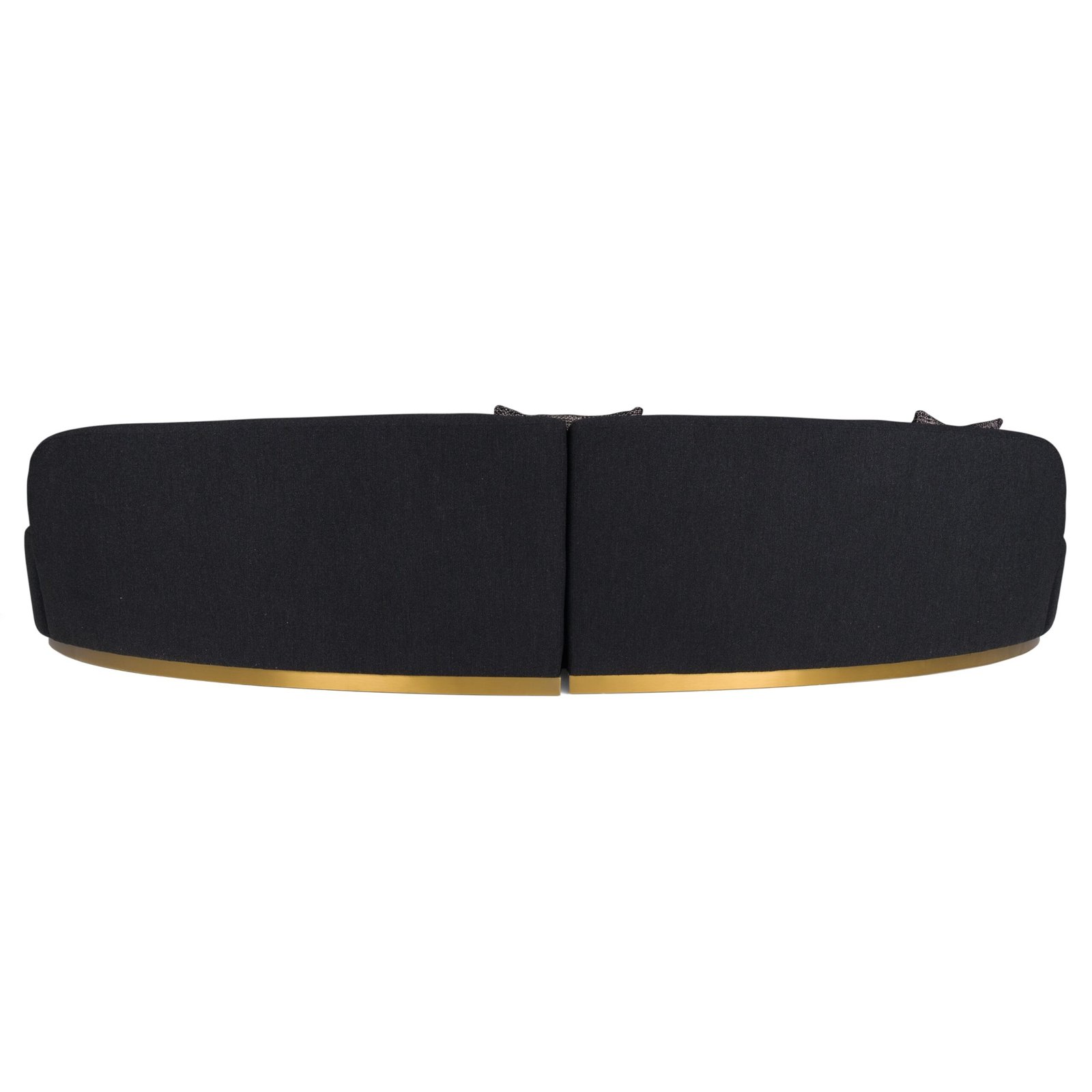 Divani Casa Frontier - Glam Black Fabric Curved Sectional Sofa with Grey Pillows - Image 4