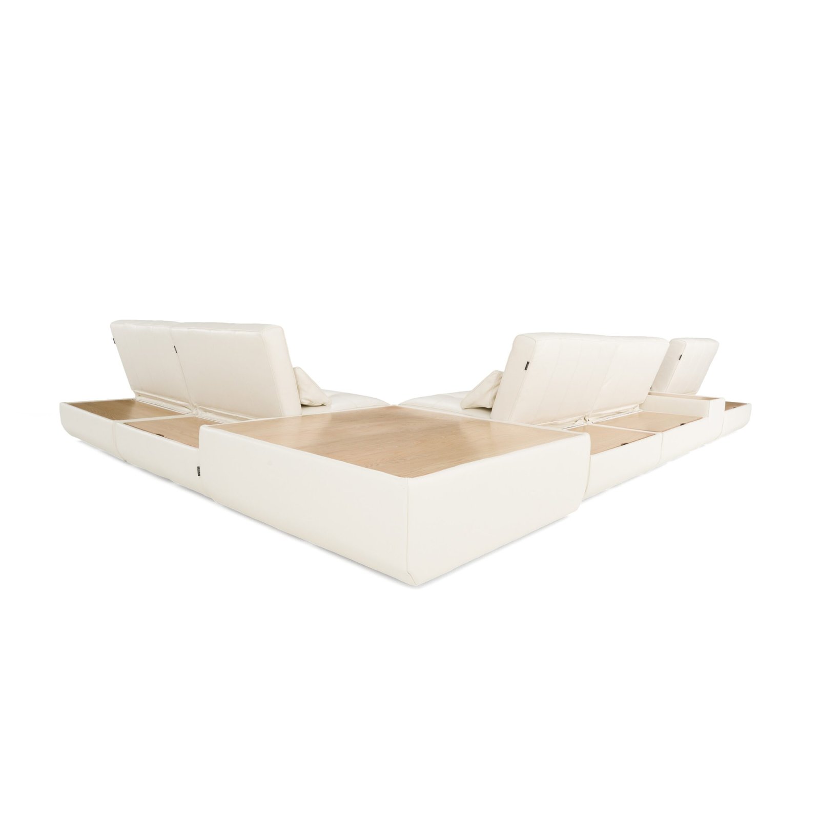 Divani Casa Garfield - Modern Off-White Leather 7-Piece Modular Sectional - Image 2