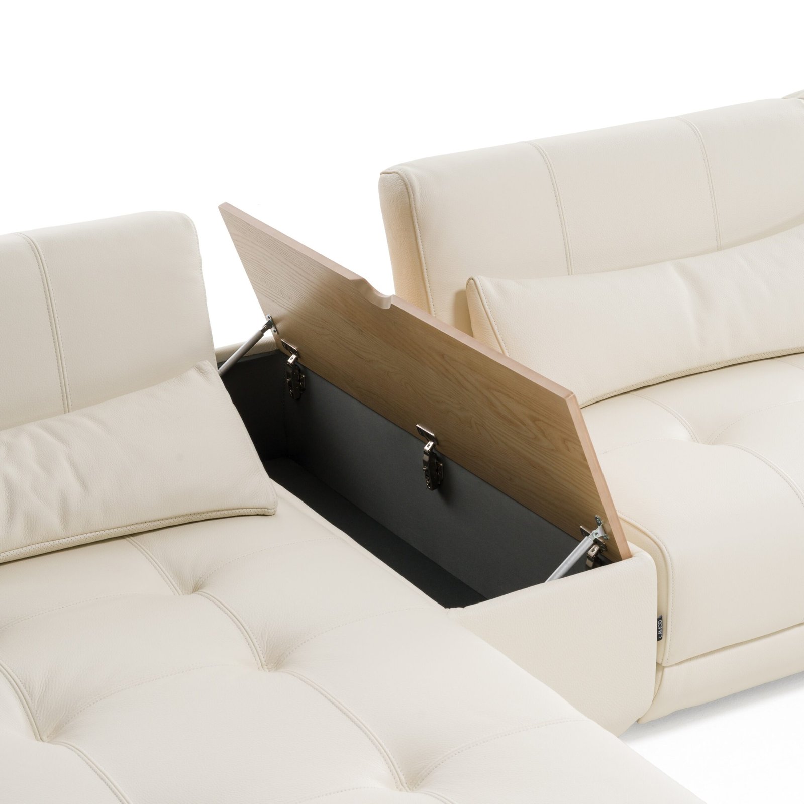 Divani Casa Garfield - Modern Off-White Leather 7-Piece Modular Sectional - Image 5