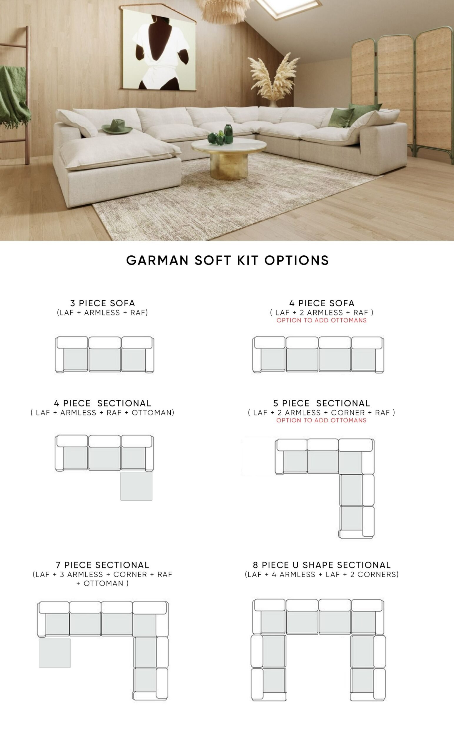 Divani Casa Garman - Modern Light Grey Modular Sectional Sofa