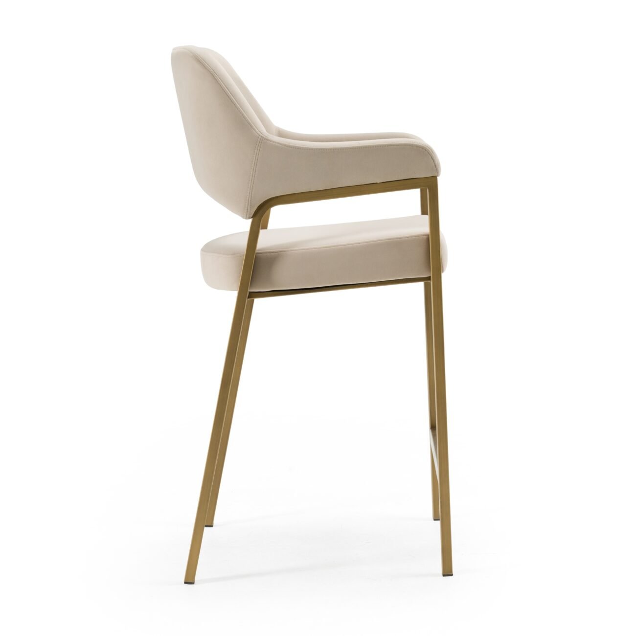 Modrest George - Modern Beige Fabric + Antique Brass Counter Chair - Image 2