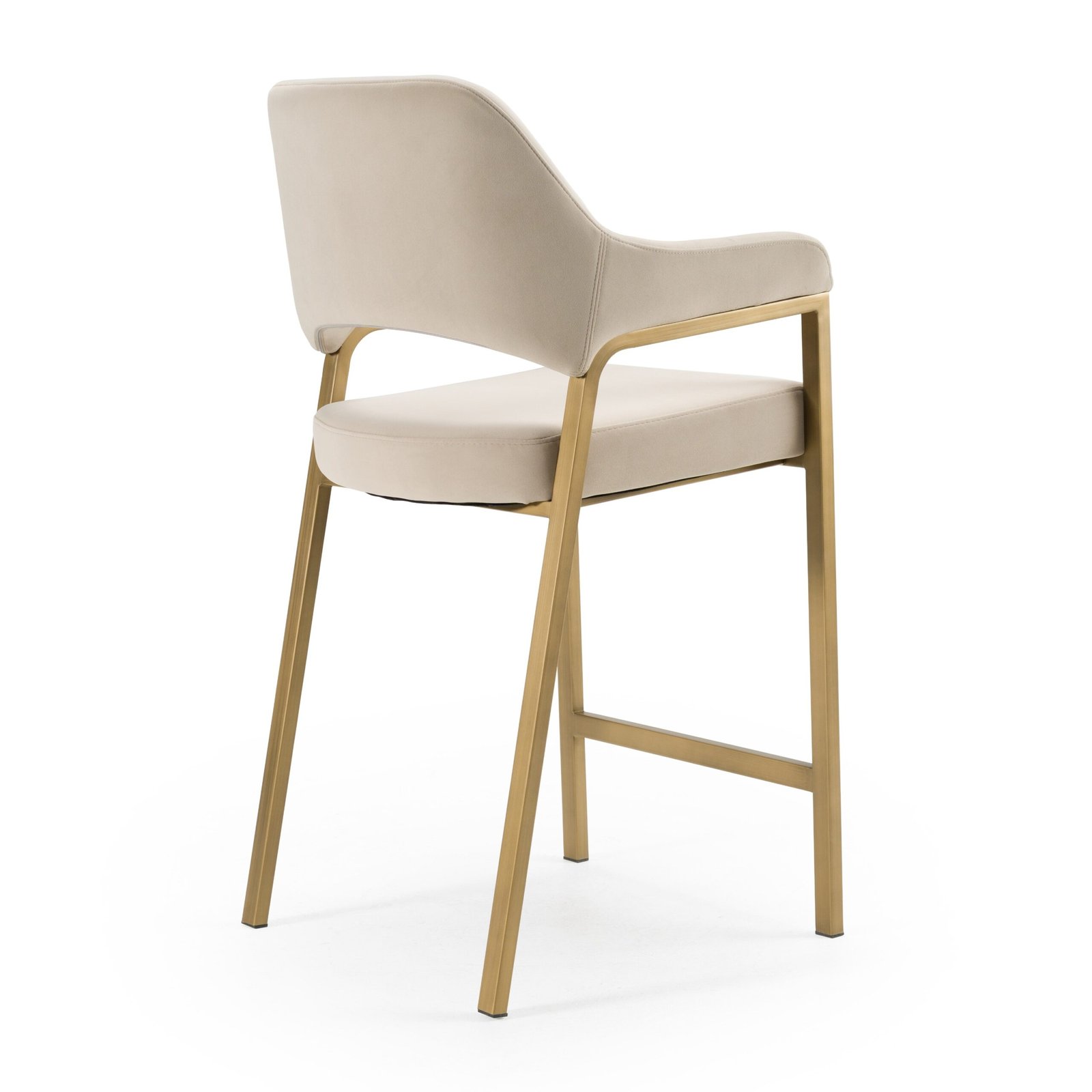 Modrest George - Modern Beige Fabric + Antique Brass Counter Chair - Image 3
