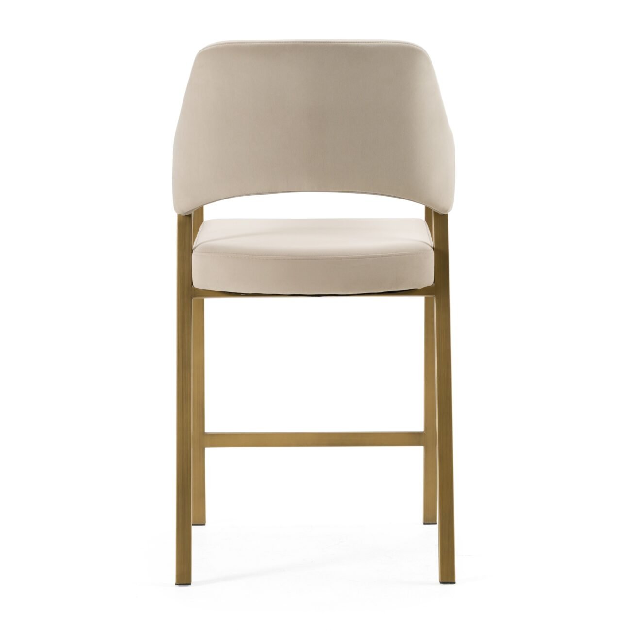 Modrest George - Modern Beige Fabric + Antique Brass Counter Chair - Image 4