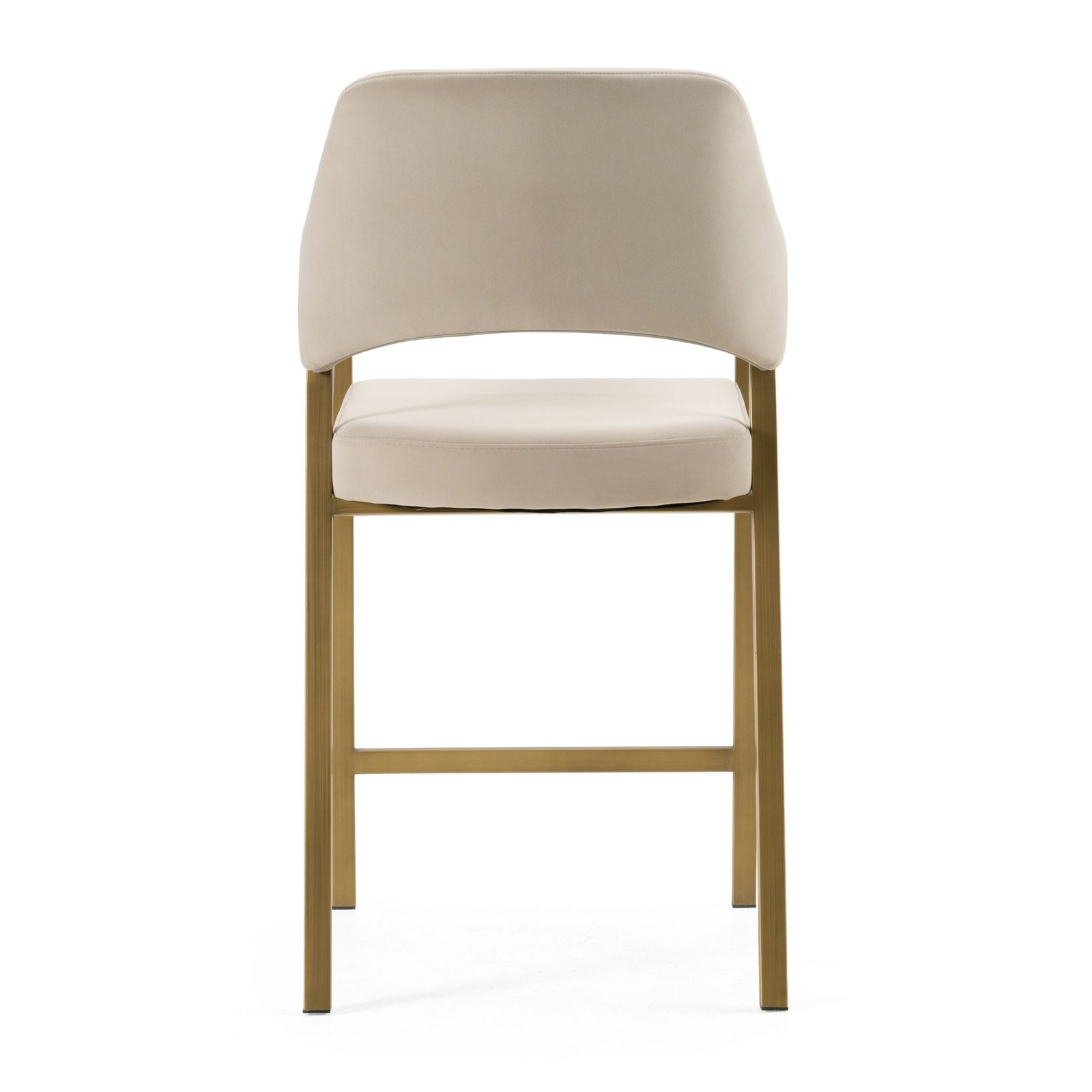 Modrest George - Modern Beige Fabric + Antique Brass Counter Chair - Image 4