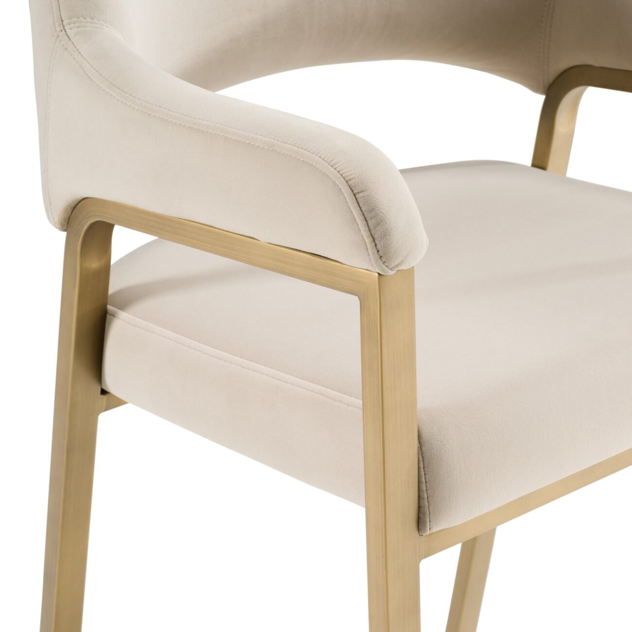 Modrest George - Modern Beige Fabric + Antique Brass Counter Chair - Image 5
