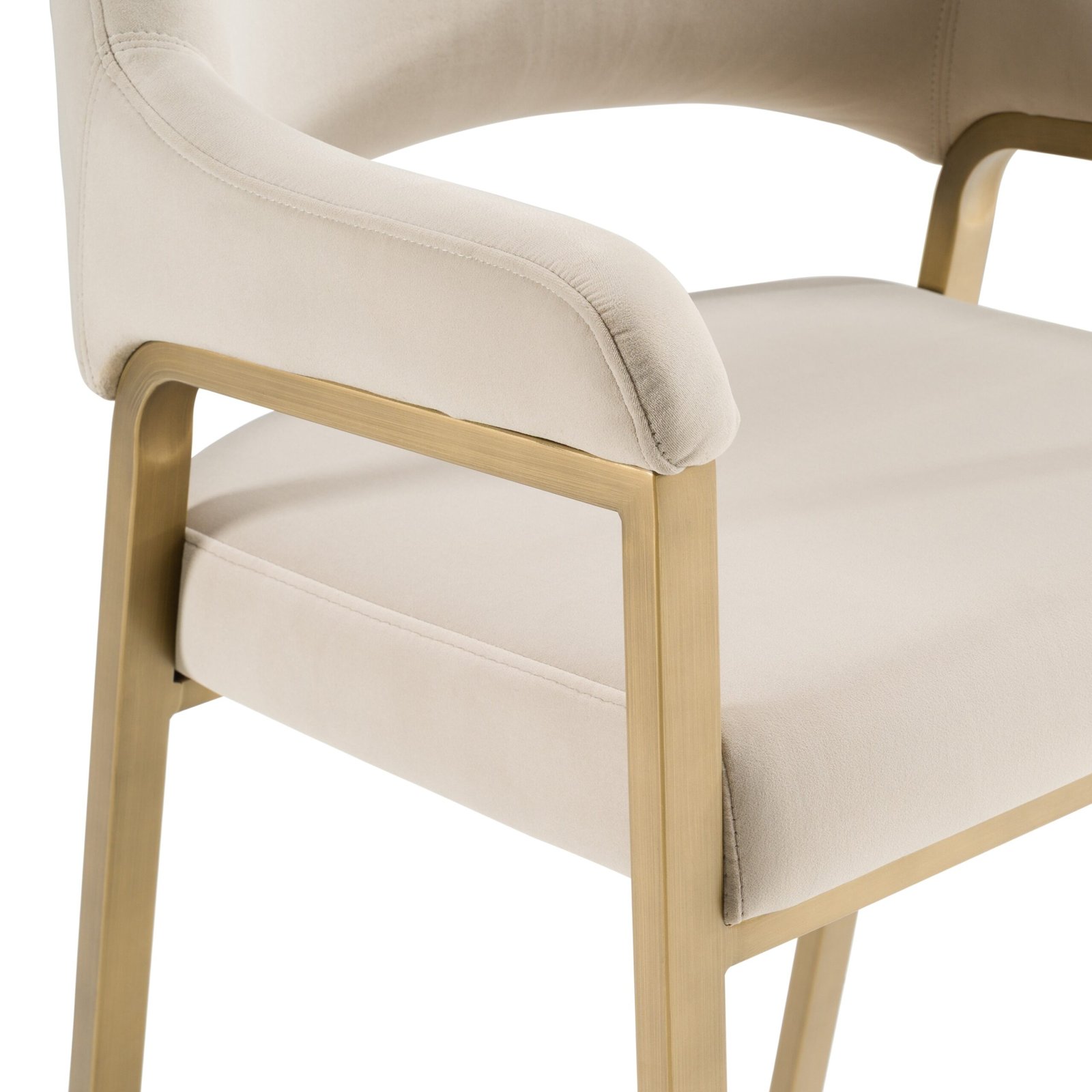 Modrest George - Modern Beige Fabric + Antique Brass Counter Chair - Image 5