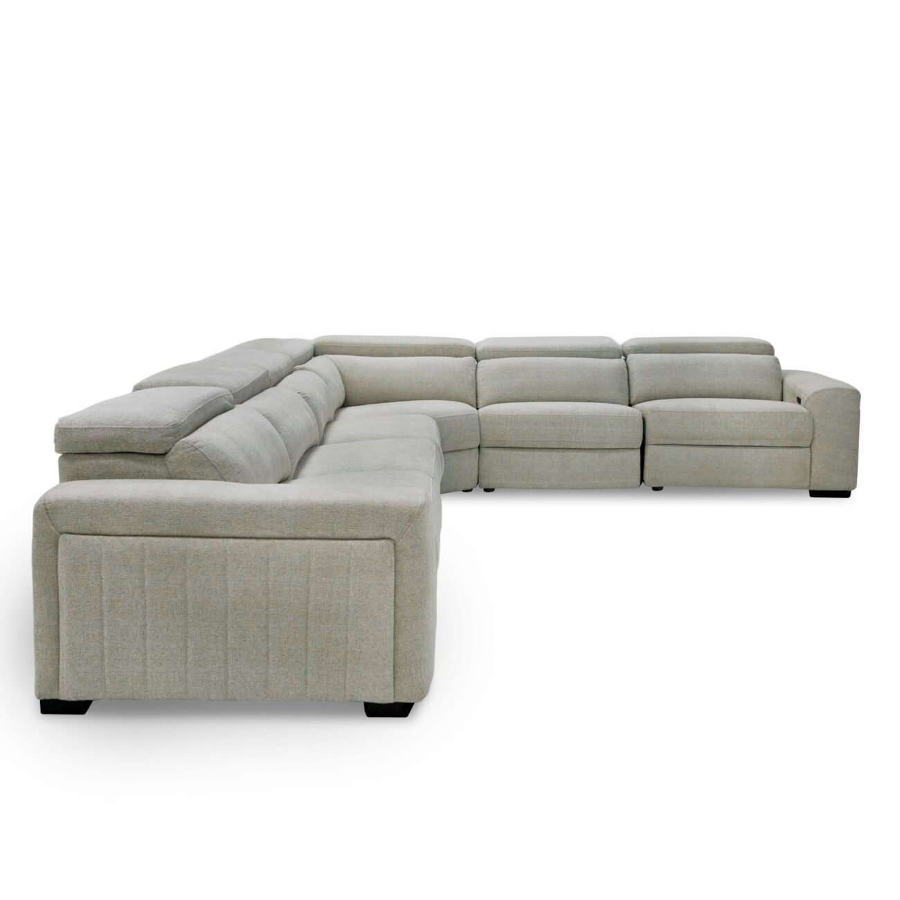 Divani Casa Gering - Modern Beige Fabric Sectional With 2 Power Recliners - Image 3