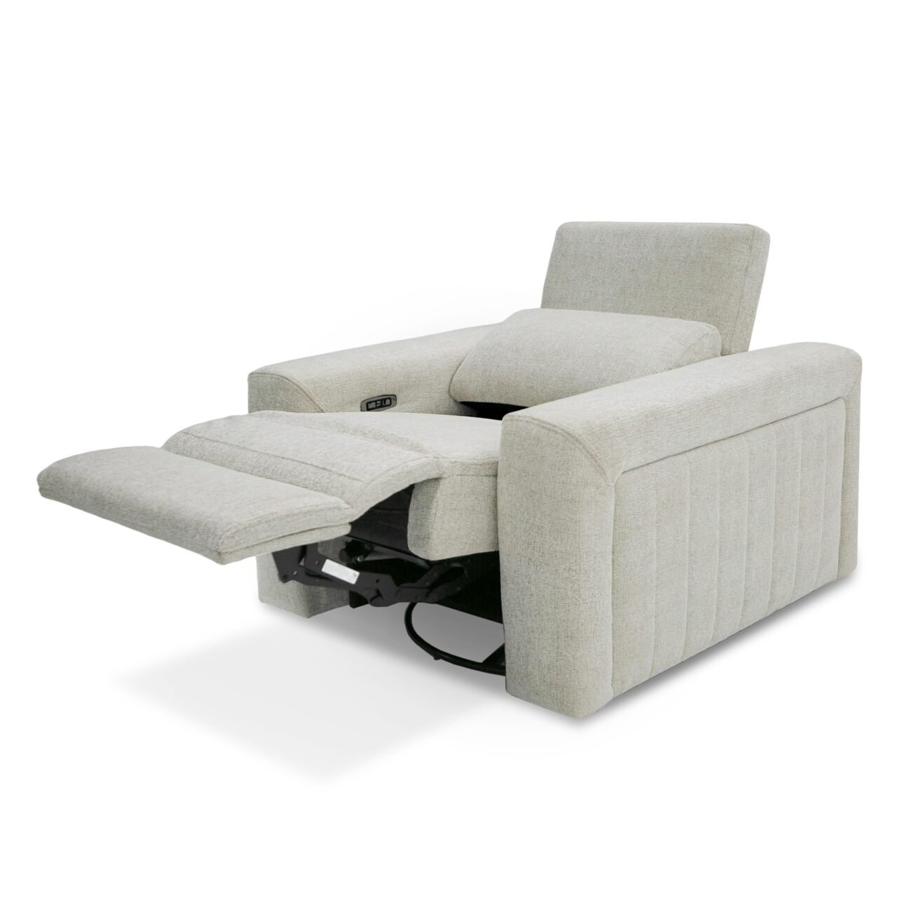 Divani Casa Gering - Modern Beige Fabric Power Recliner Chair - Image 2