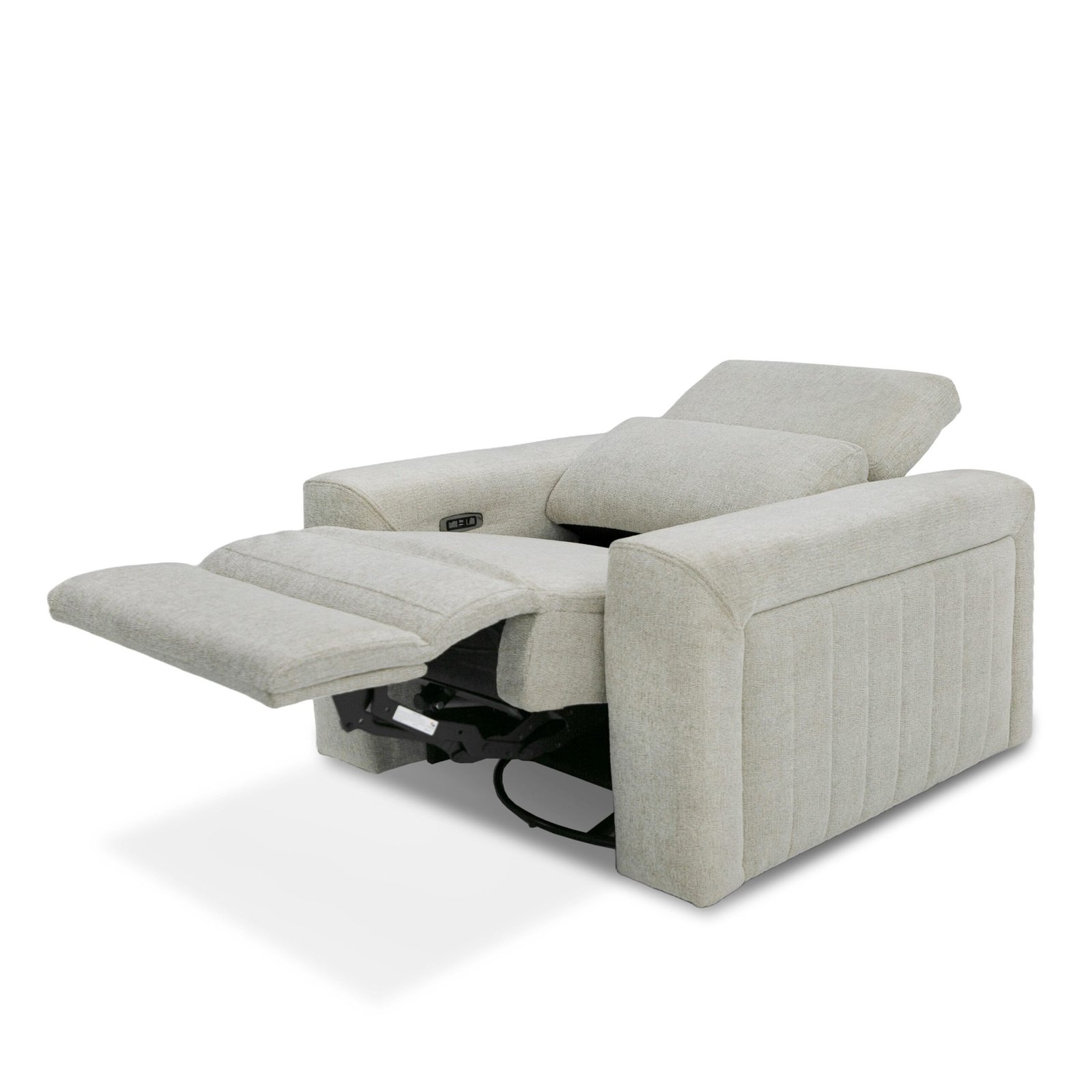 Divani Casa Gering - Modern Beige Fabric Power Recliner Chair - Image 3