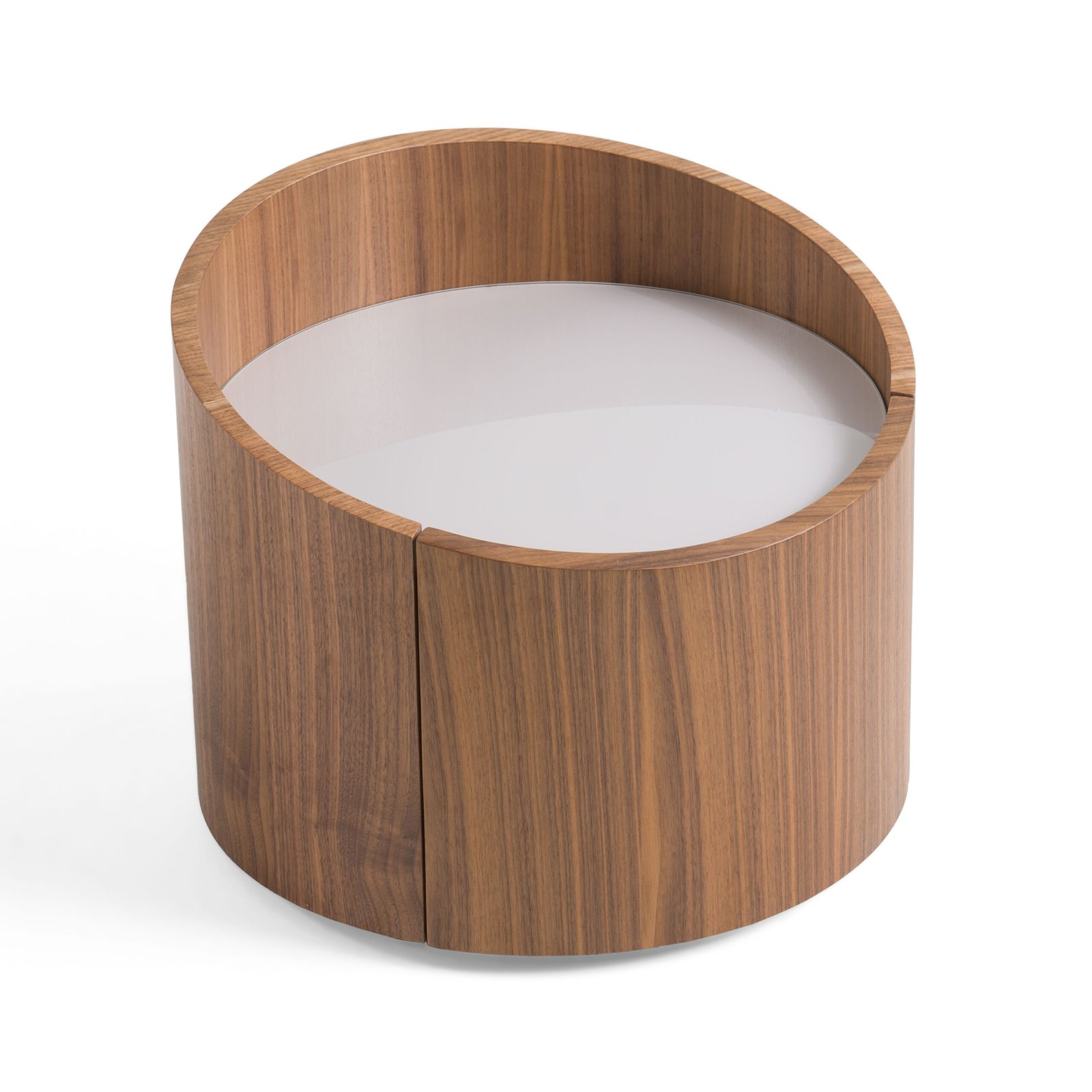 Modrest Geneva - Modern Walnut Round Nightstand - Image 2