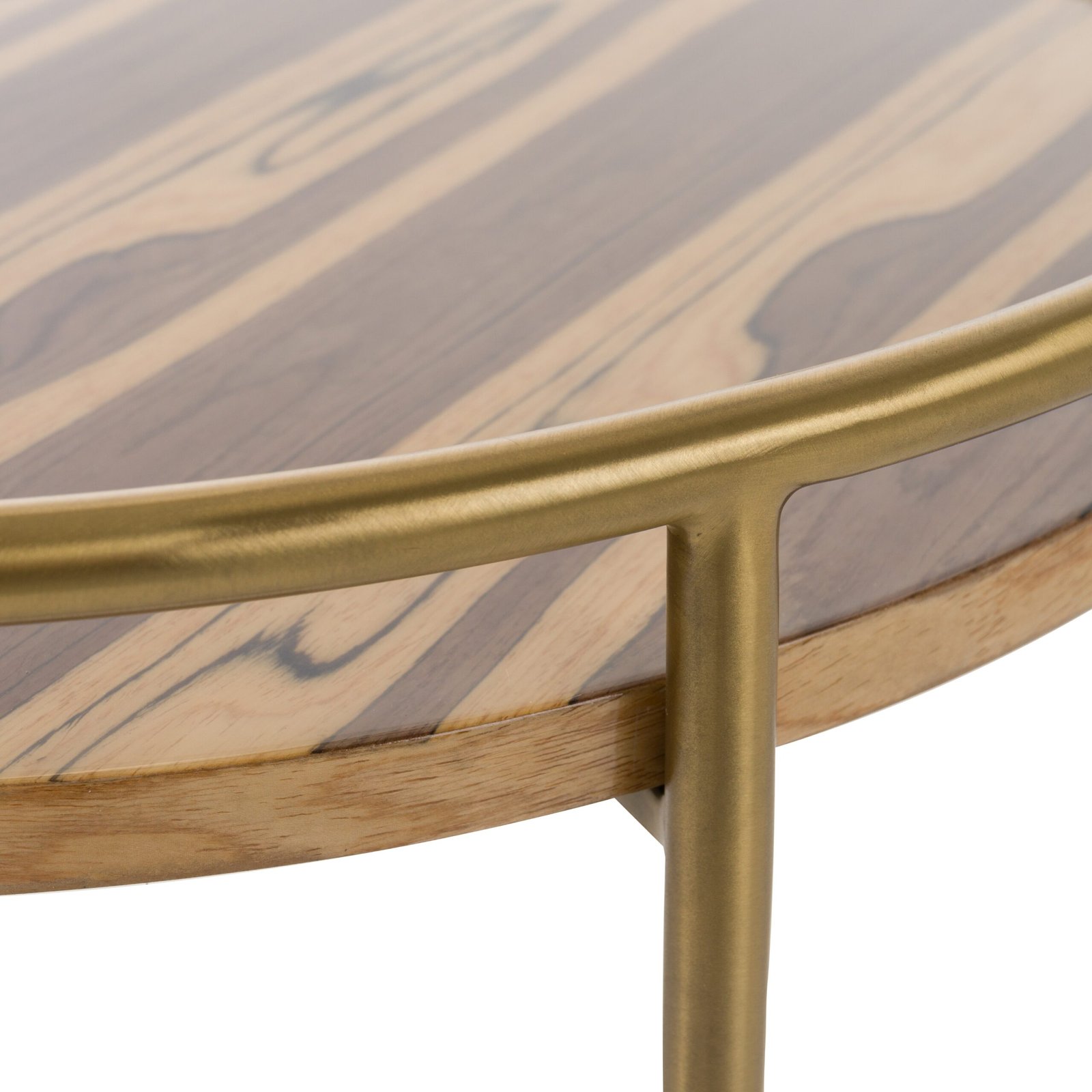 Modrest Gilcrest - Glam Brown and Gold Marble End Table - Image 4