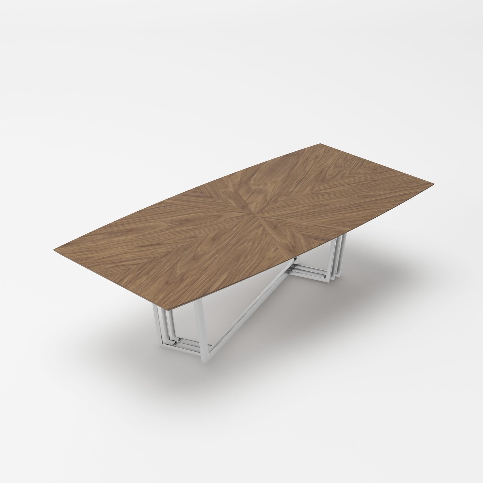 Modrest Gilroy - Modern Walnut & Stainless Steel Dining Table - Image 2