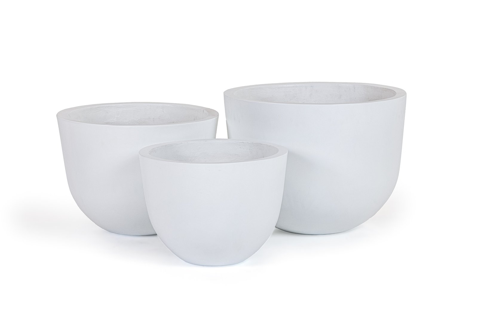 Modrest Goliad - Modern White Concrete Planters - Set of 3