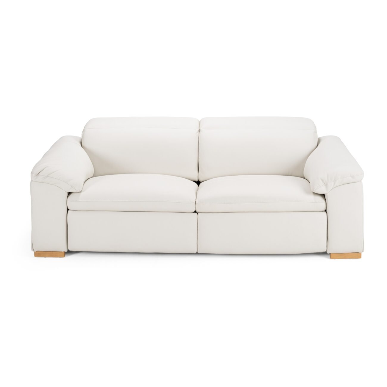 Divani Casa Gregory - Modern Off-White Leather Sofa w/ 2 Recliners