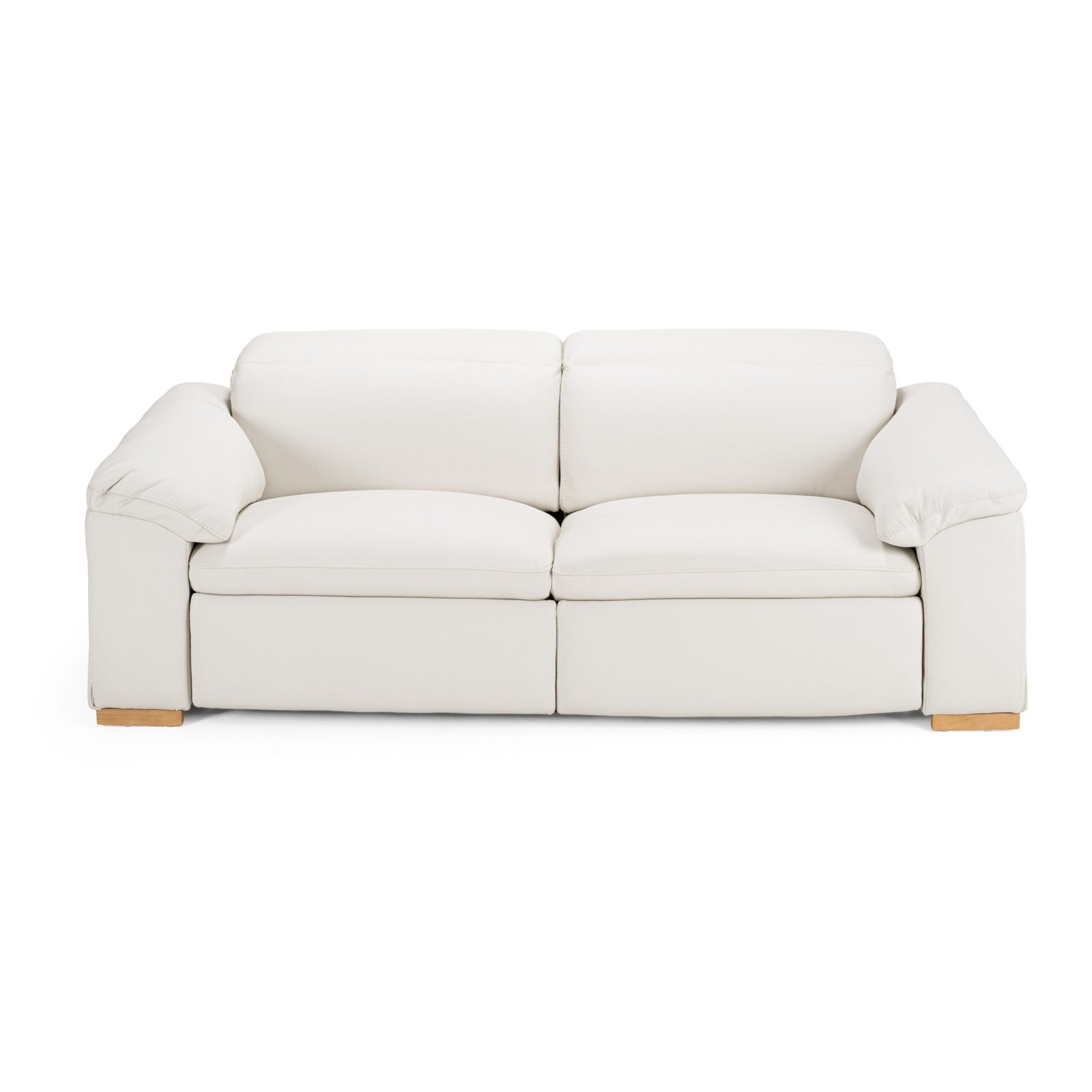 Divani Casa Gregory - Modern Off-White Leather Sofa w/ 2 Recliners