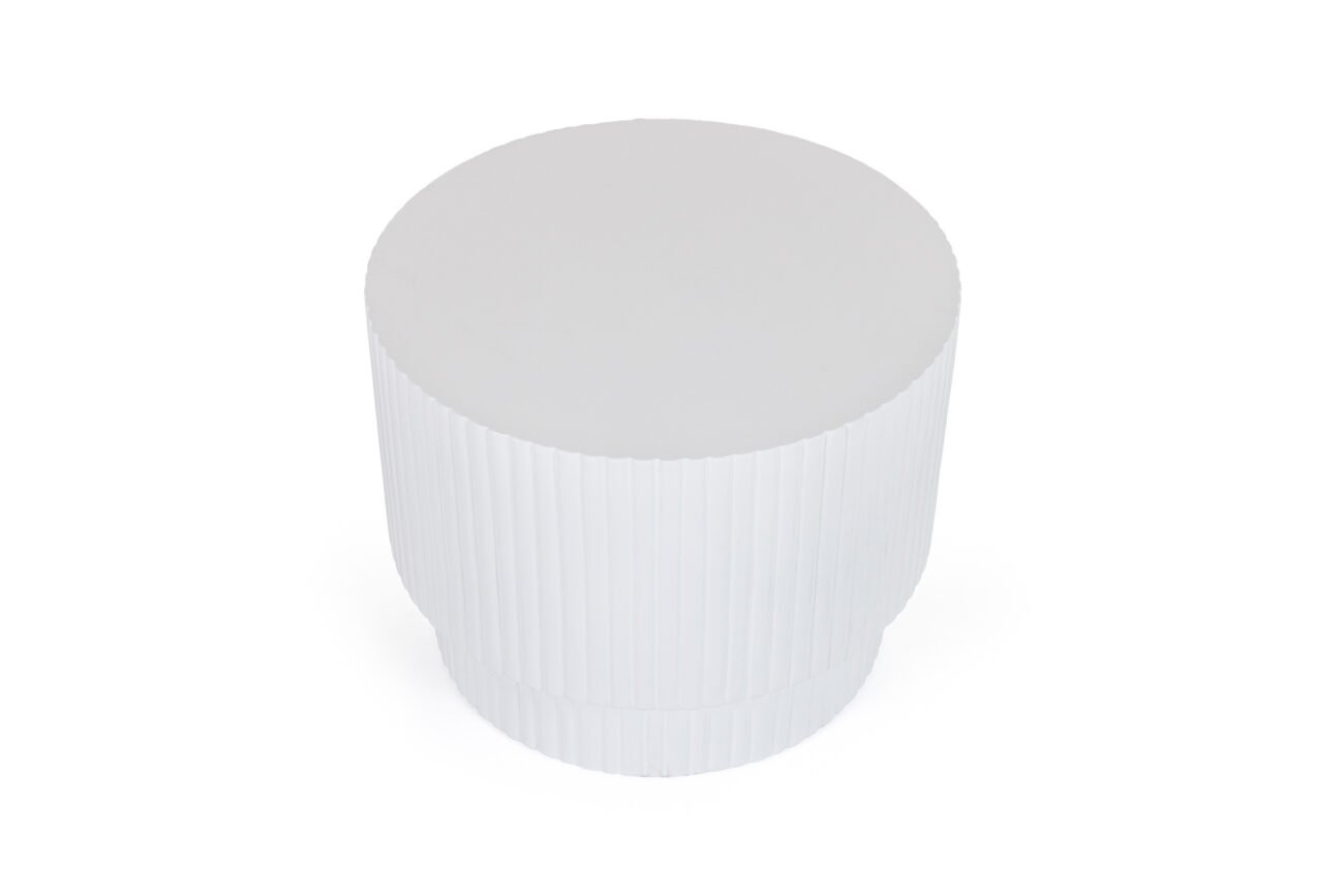 Modrest Gruver - Modern White Concrete End Table - Image 3