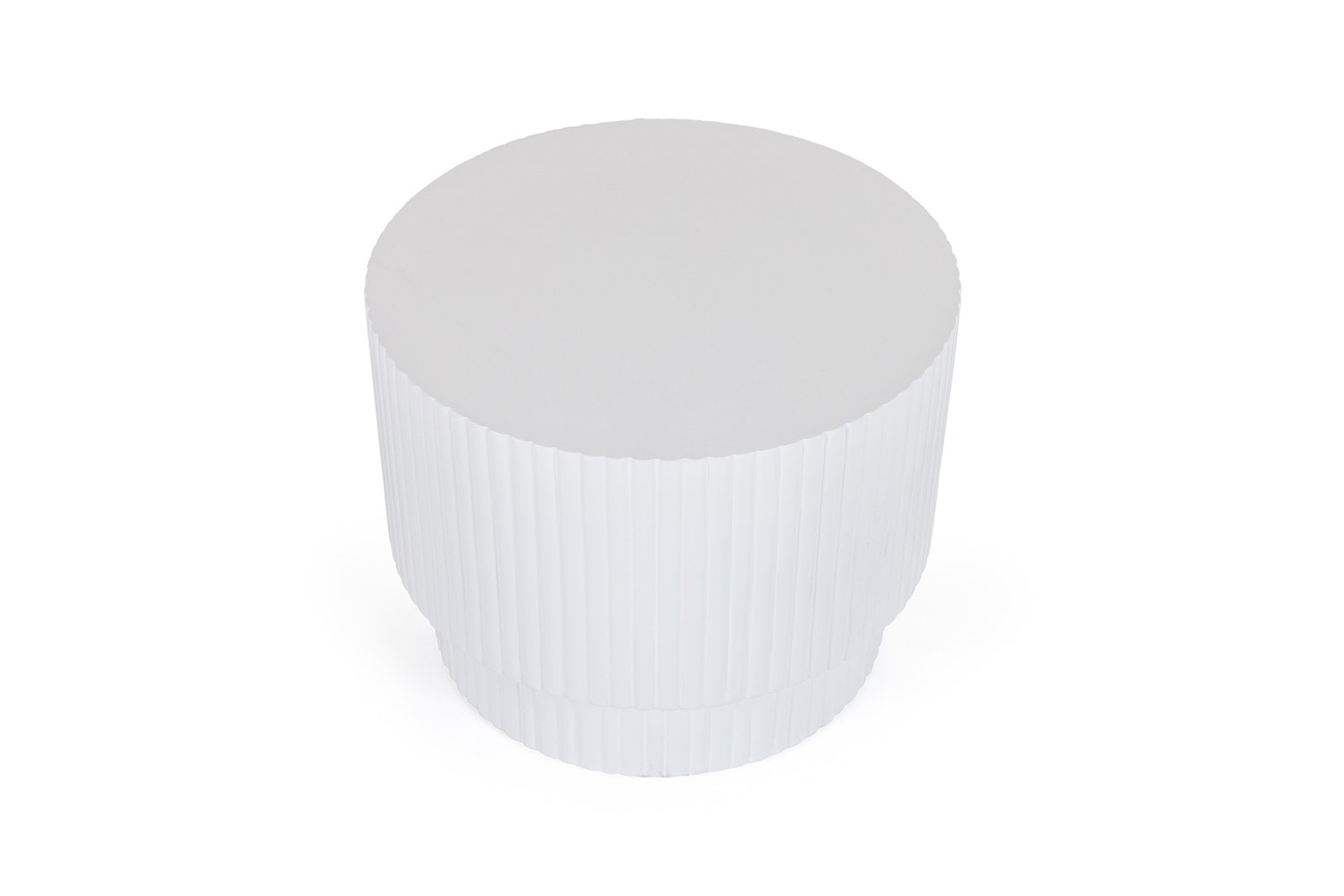 Modrest Gruver - Modern White Concrete End Table - Image 3