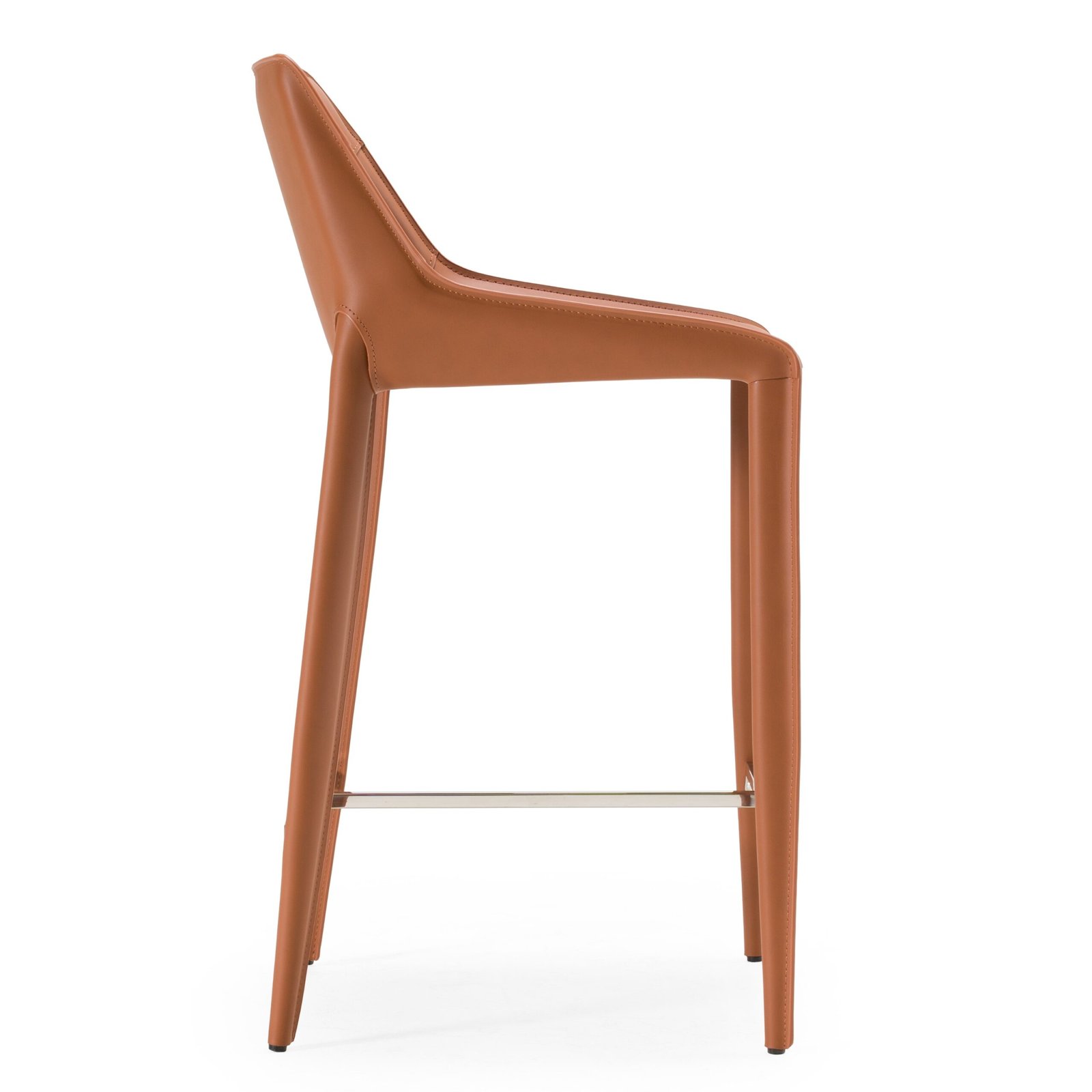 Modrest Halo - Modern Cognac Saddle Leather Counter Stool - Image 2