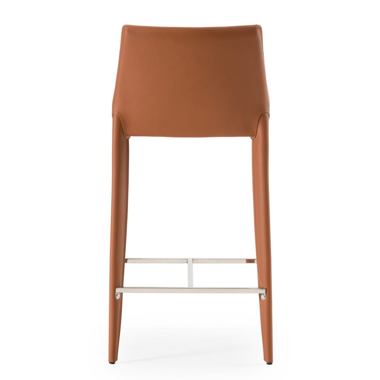 Modrest Halo - Modern Cognac Saddle Leather Counter Stool - Image 3