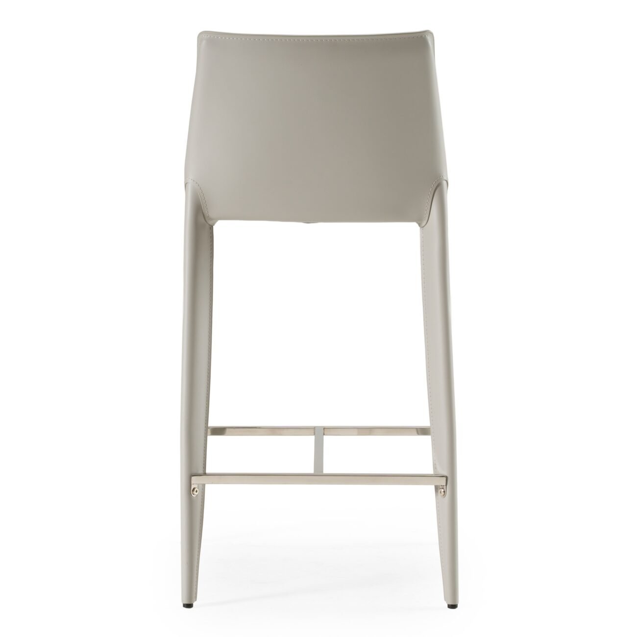Modrest Halo - Modern Light Grey Saddle Leather Counter Stool - Image 5