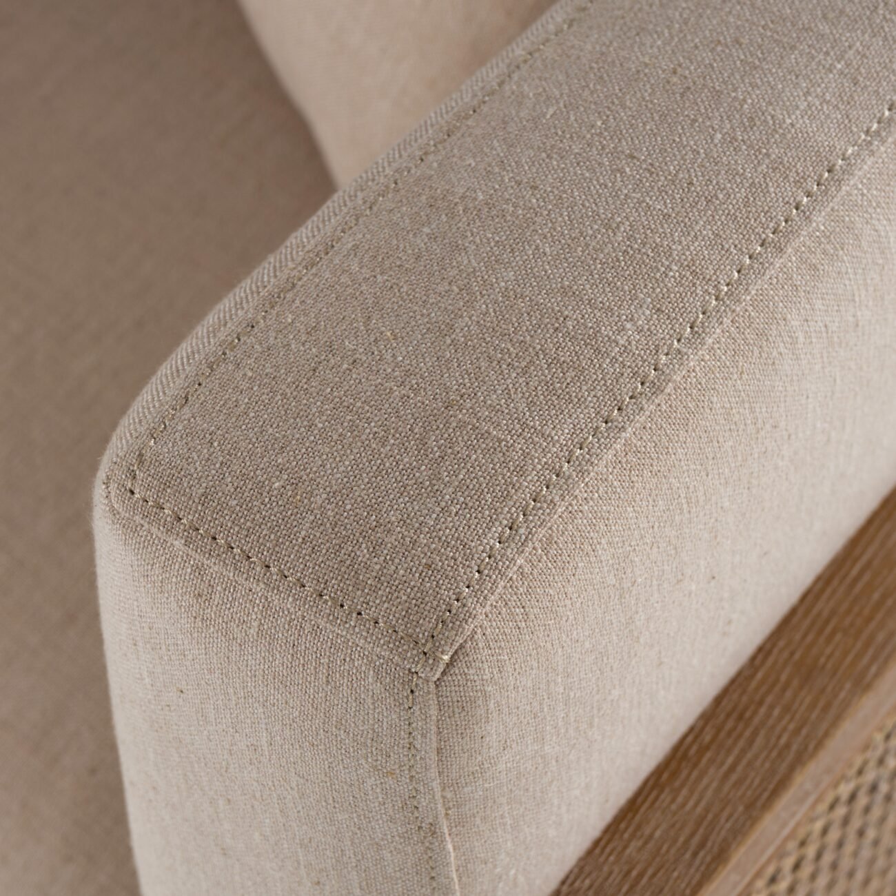 Modrest Haney - Modern Grey Fabric + Grey Oak+ Rattan Accent Chair - Image 5