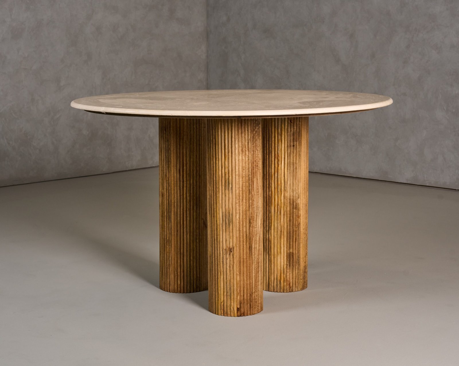Modrest Hayden - Modern Marble + Wood Round Dining Table - Image 4