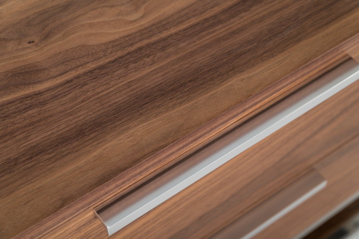 Modrest Heloise - Contemporary Walnut & Stainless Steel Nightstand - Image 3
